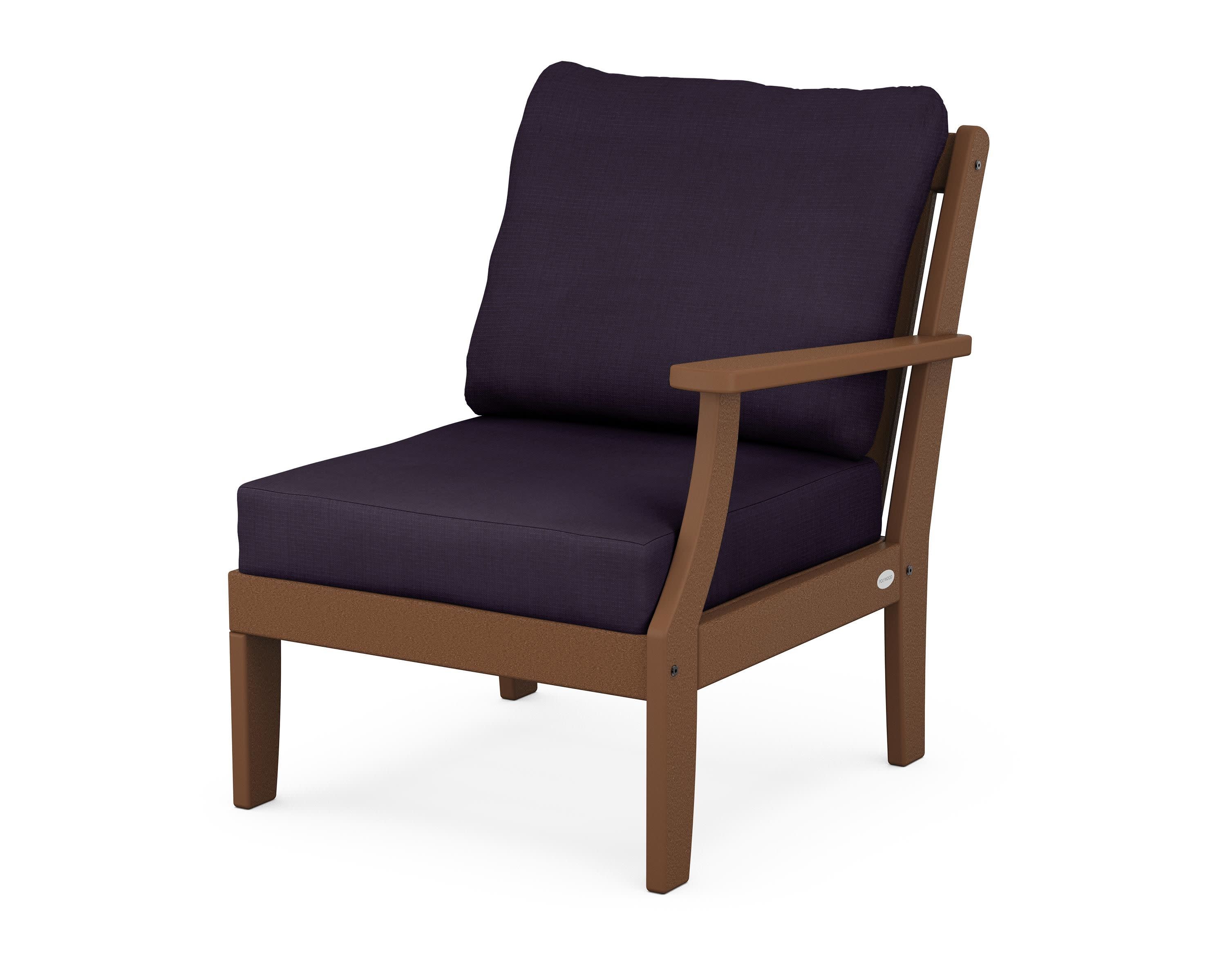 Braxton Modular Right Arm Chair in Teak / Navy Linen