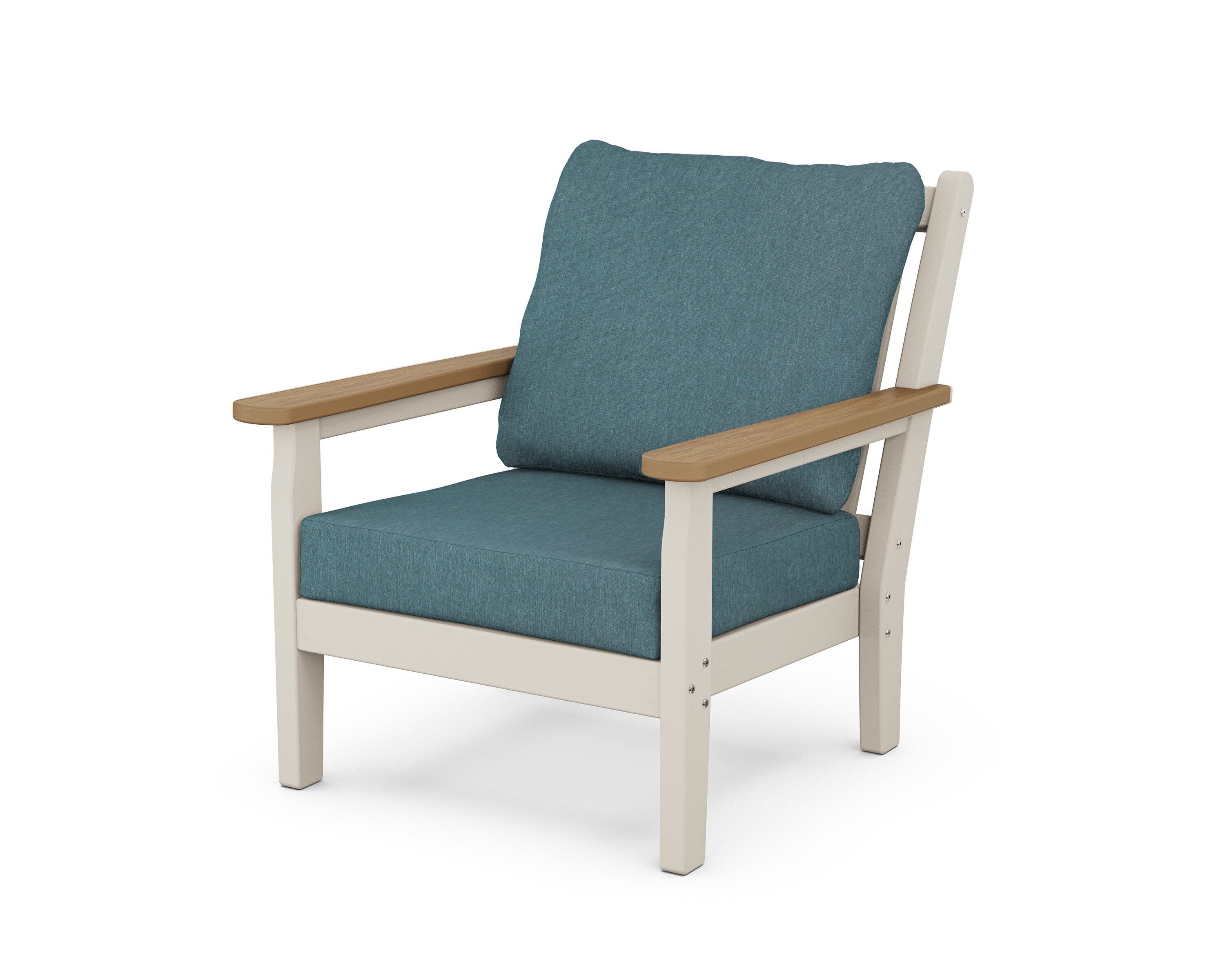 Chippendale Deep Seating Chair in Sand / Natural / Ocean Teal