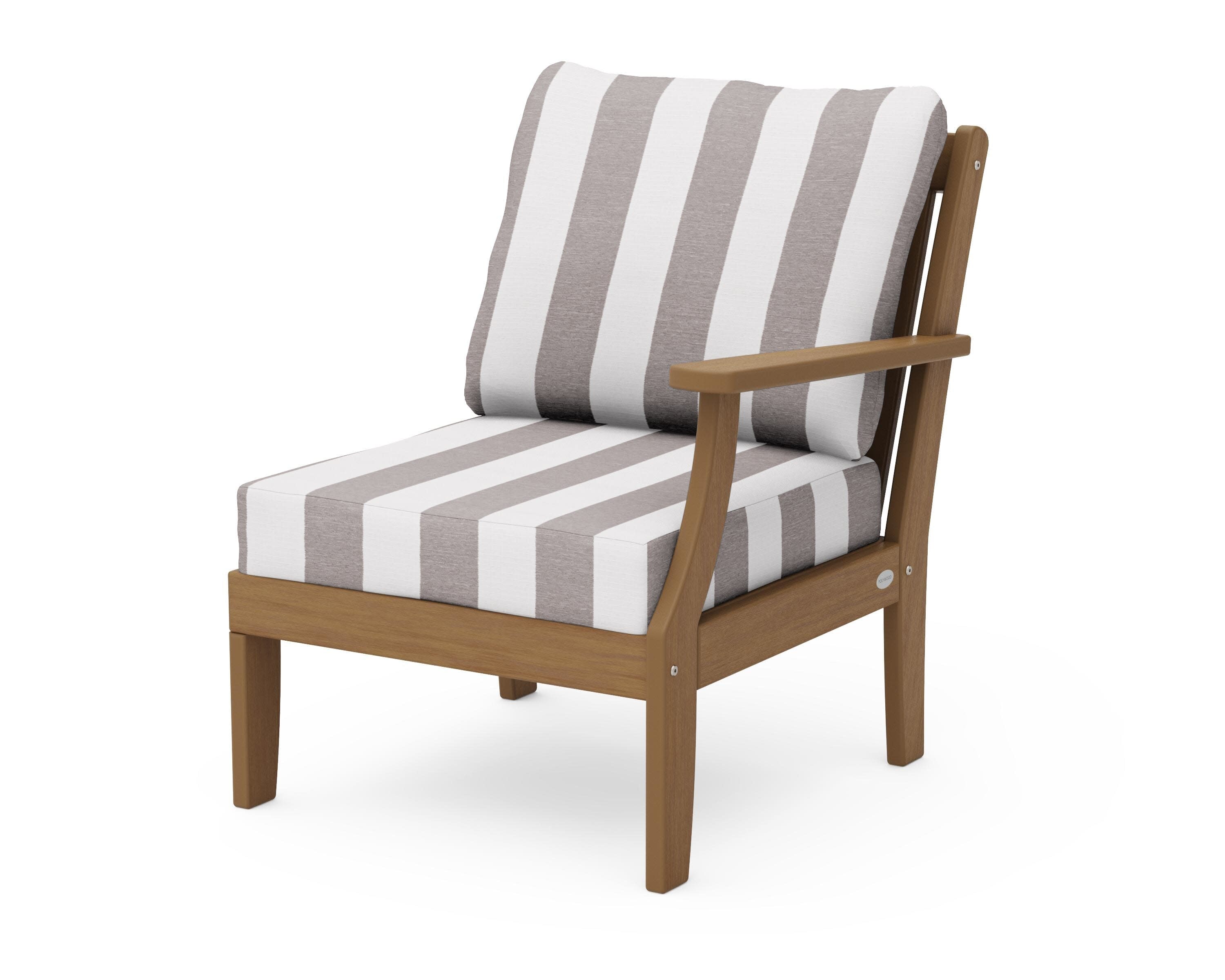 Braxton Modular Right Arm Chair in Natural / Cabana Stripe Grey Mist