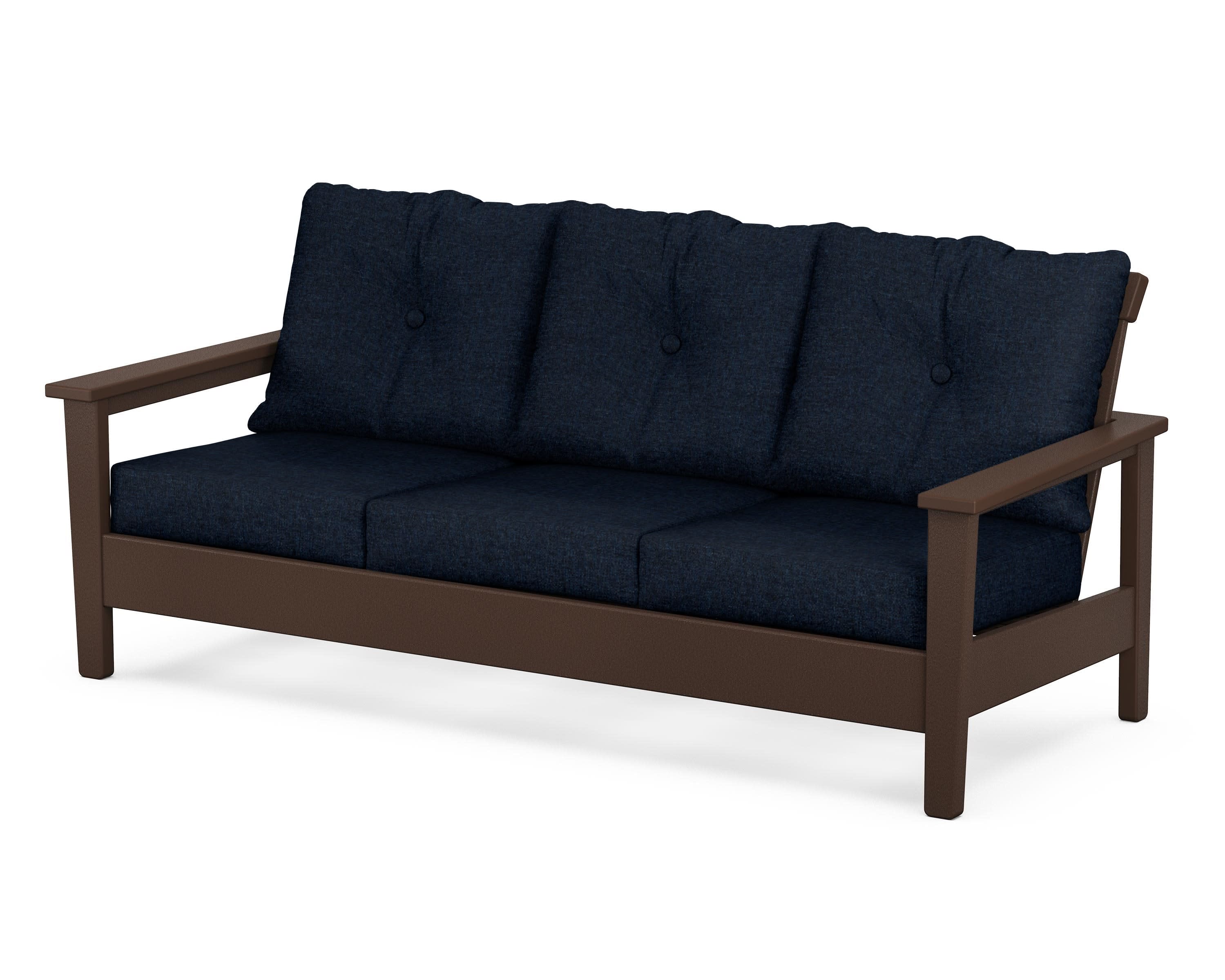 Prescott Deep Seating Sofa in Mahogany / Marine Indigo