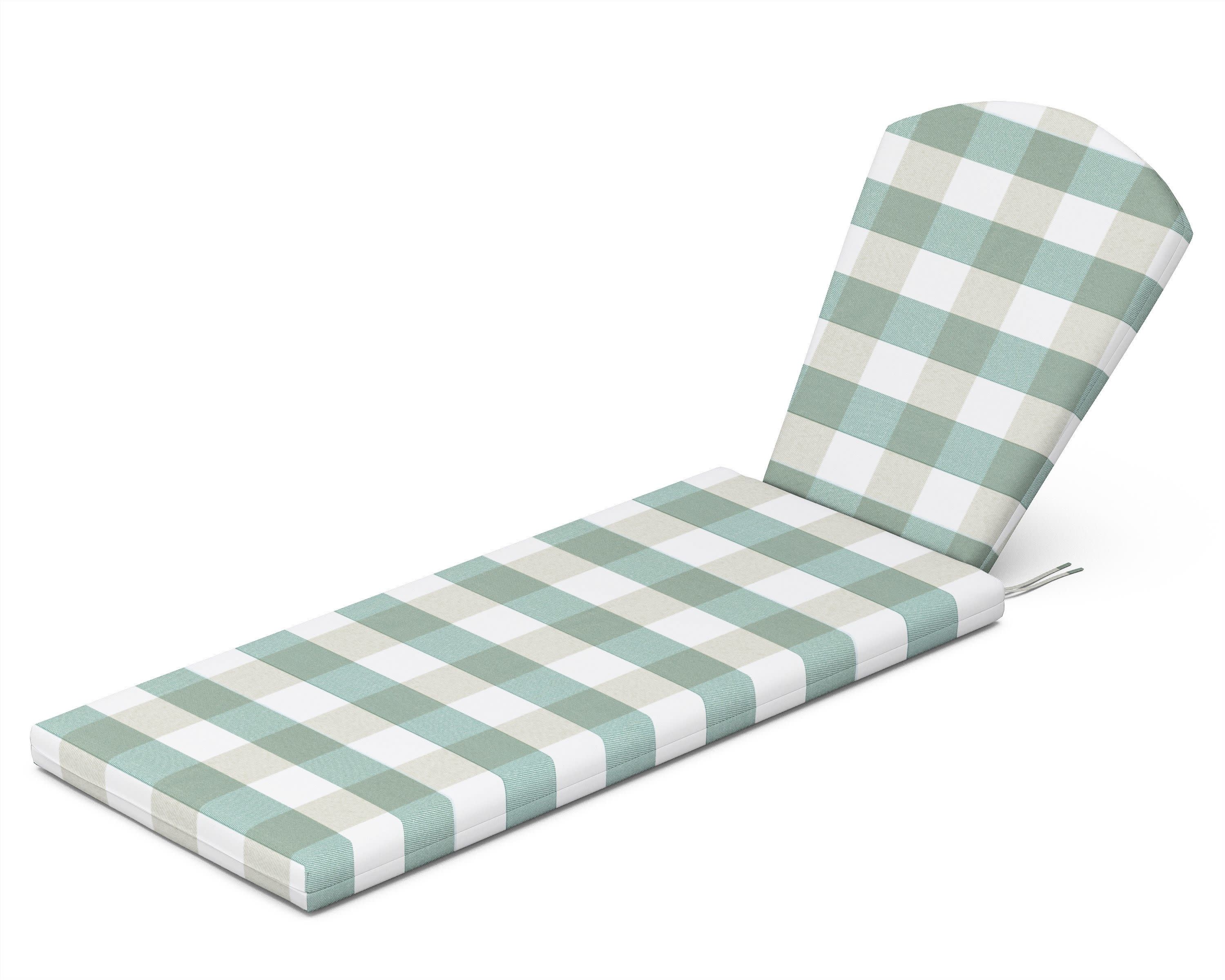 Chaise Cushion in Buffalo Plaid Glacier Spa