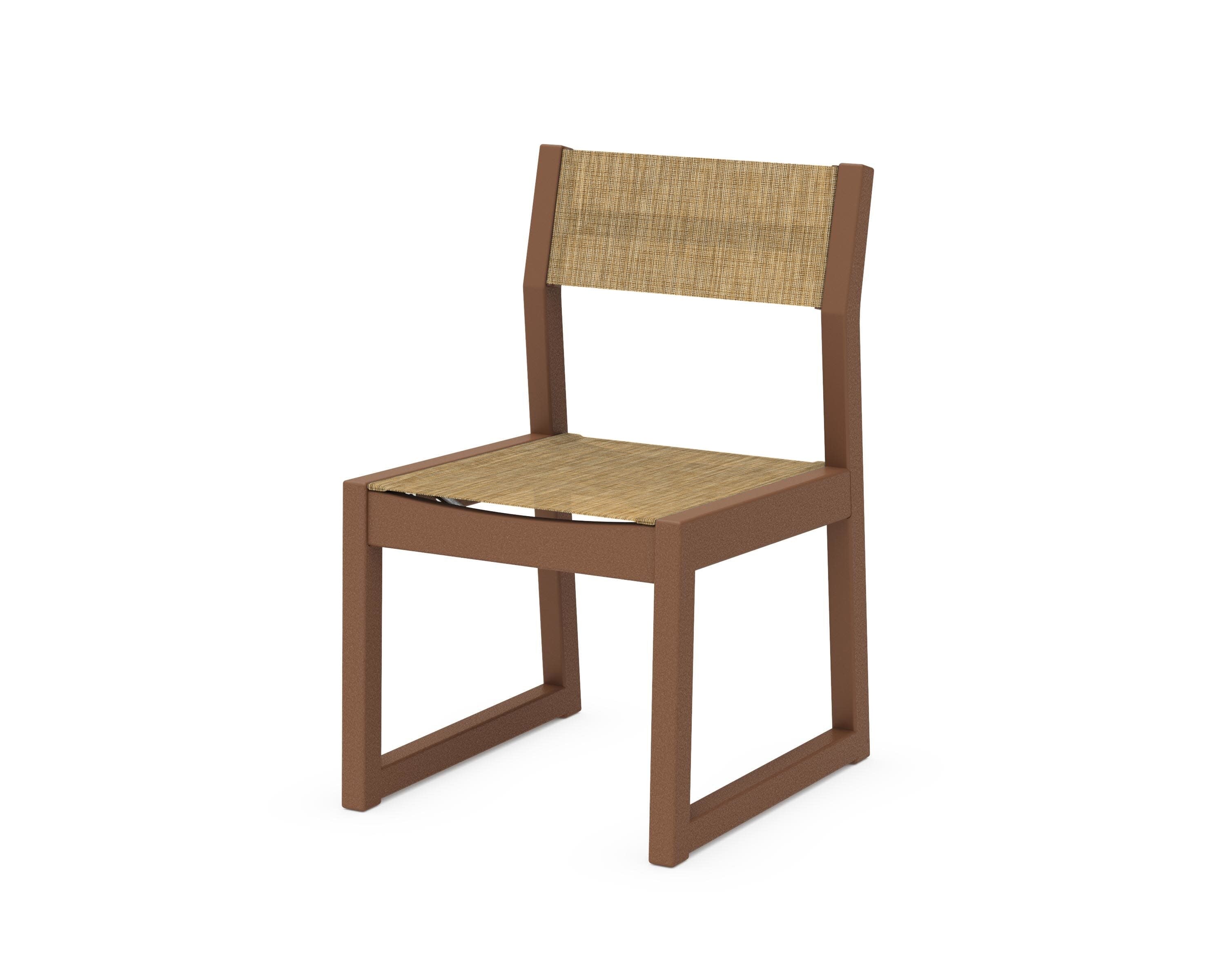EDGE Sling Dining Side Chair in Teak / Burlap Sling