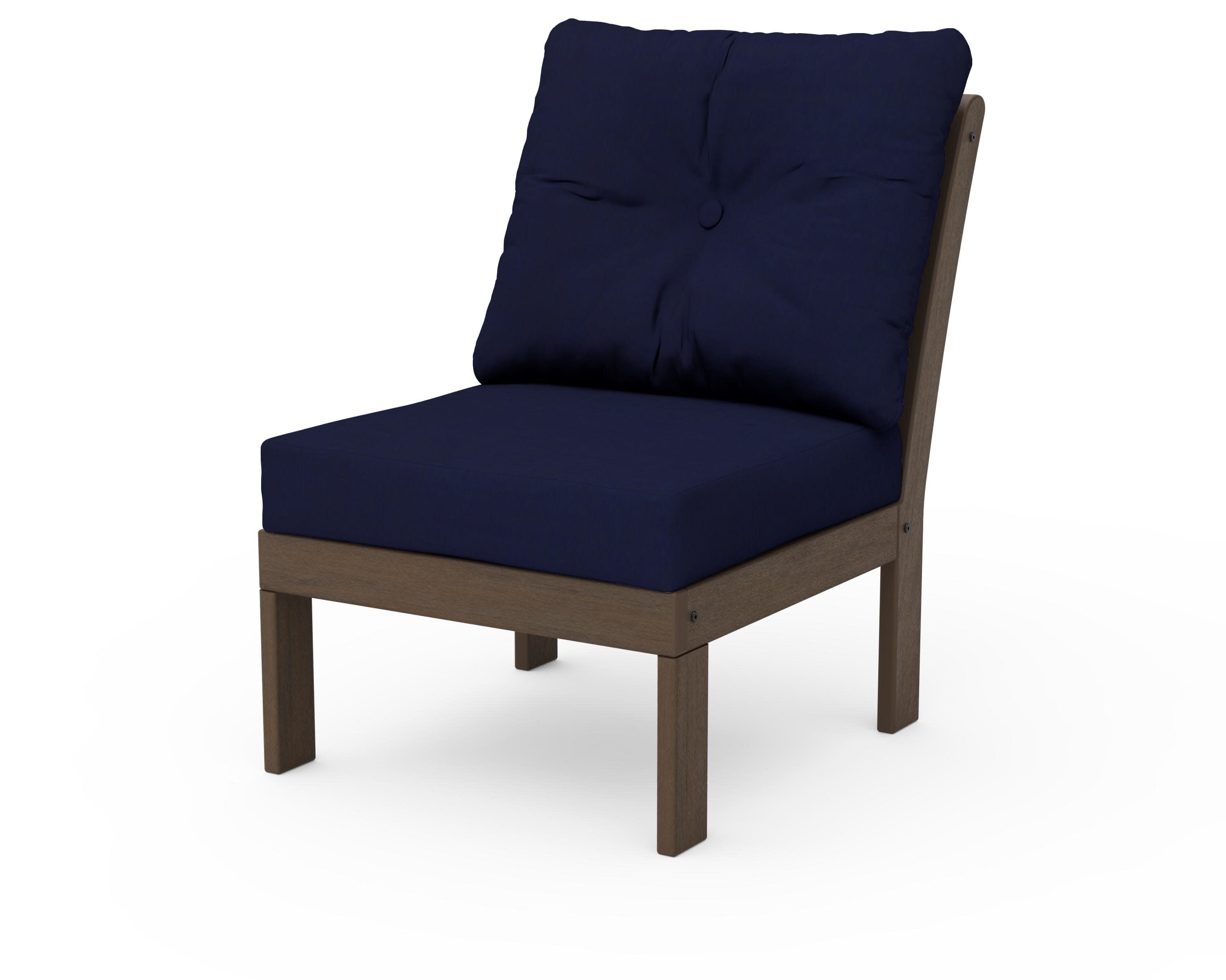 Vineyard Modular Armless Chair in Kona / Navy