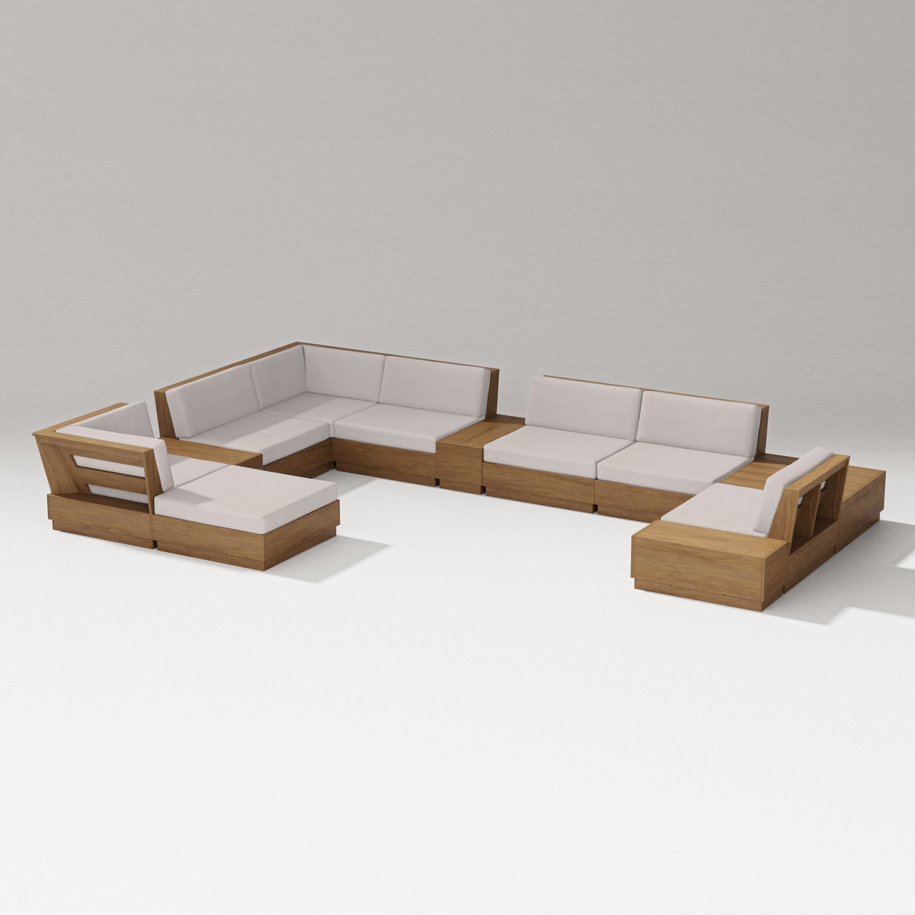 Elevate 12-Piece Conversation Sectional Set in Natural / Dune Burlap