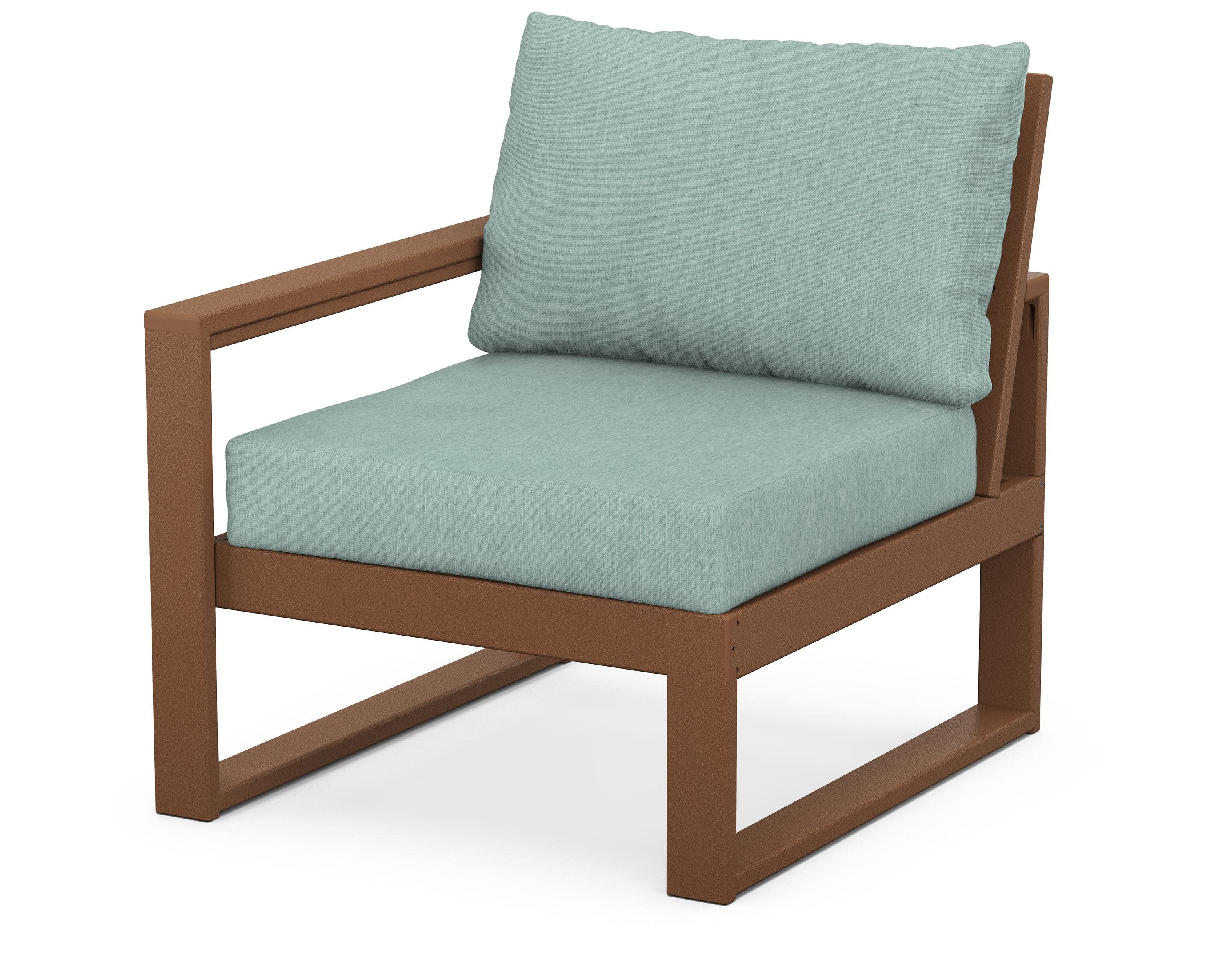 EDGE Modular Left Arm Chair in Teak / Glacier Spa