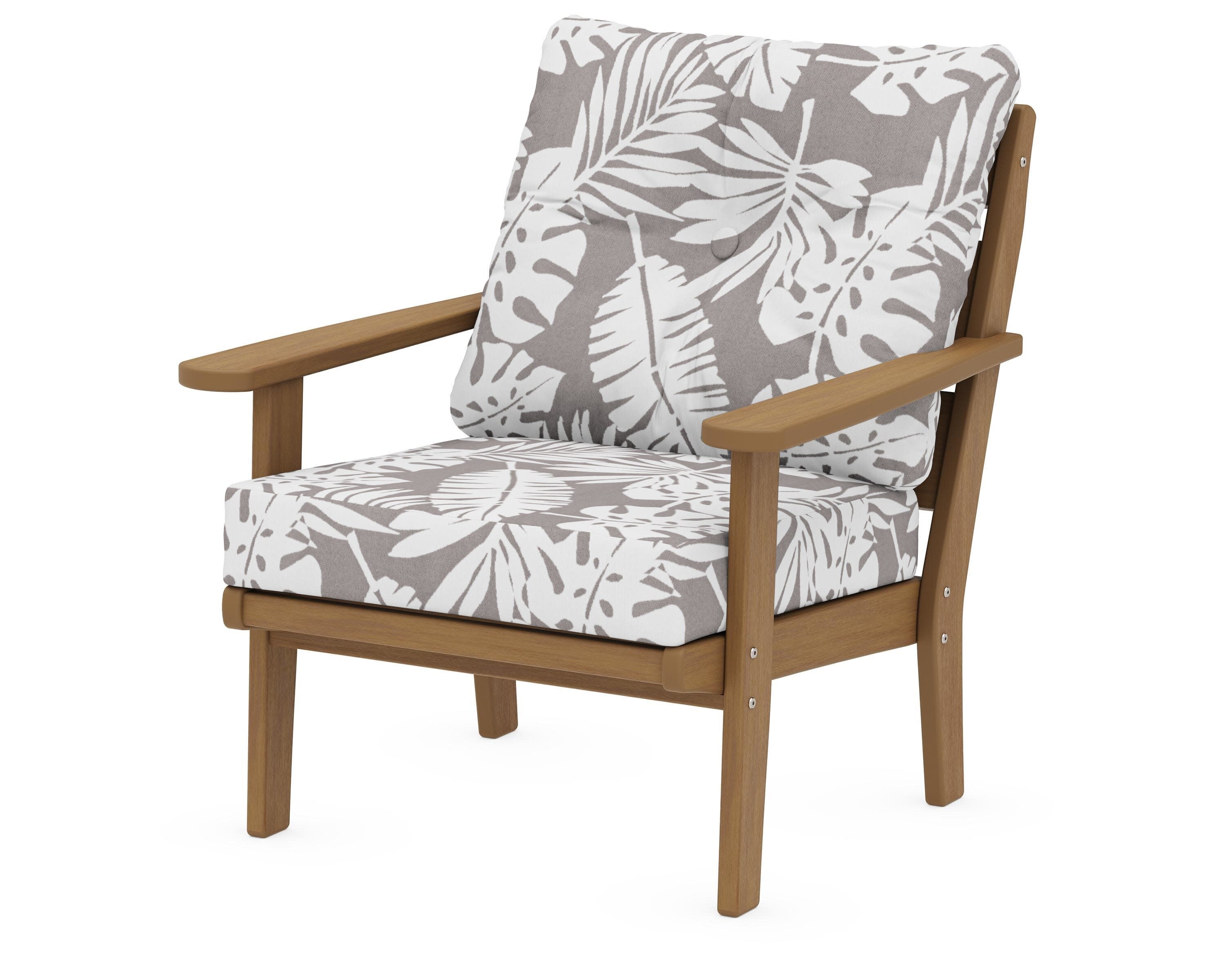 Lakeside Deep Seating Chair in Natural / Leaf Grey Mist