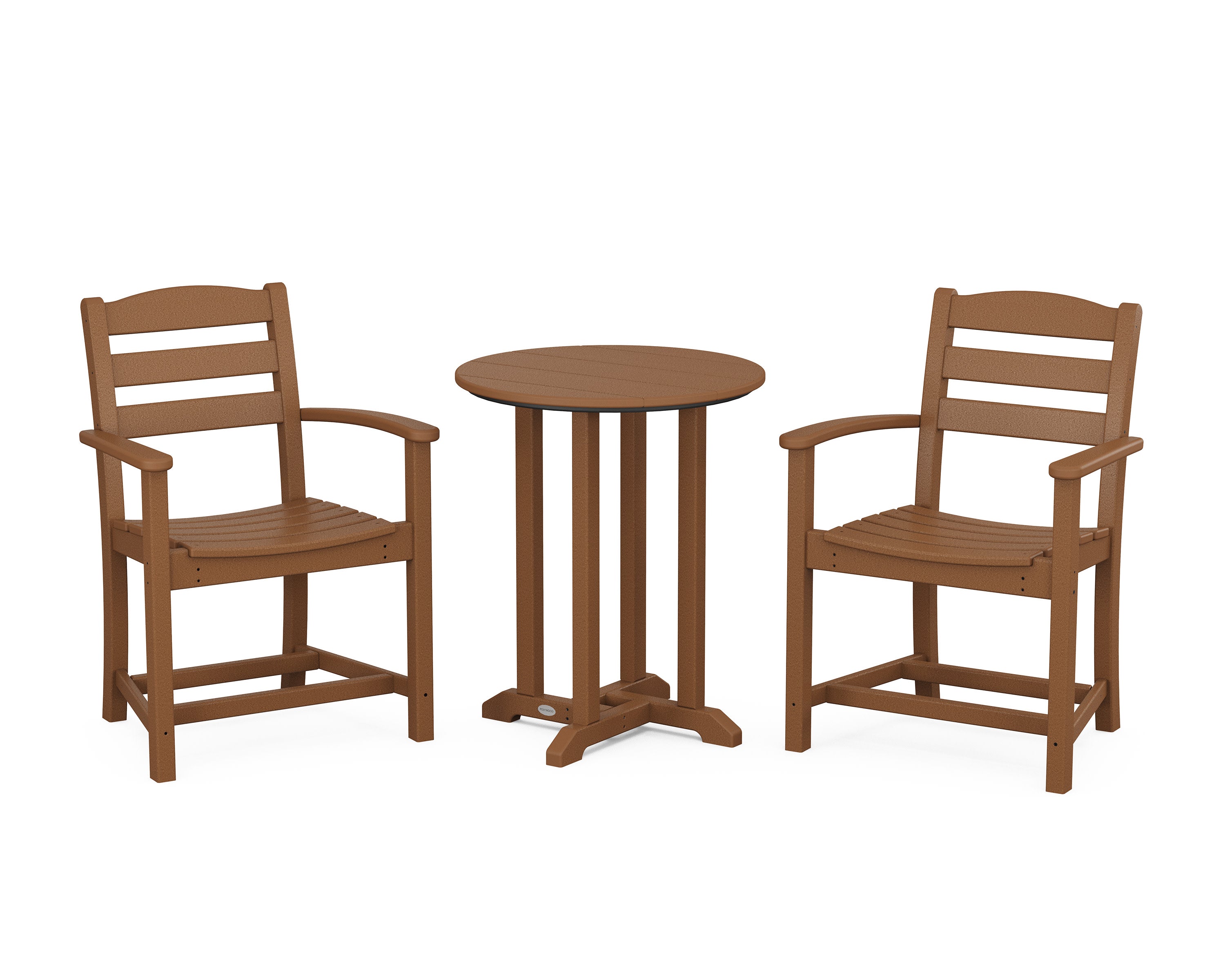 La Casa Caf 3-Piece Round Bistro Dining Set in Teak