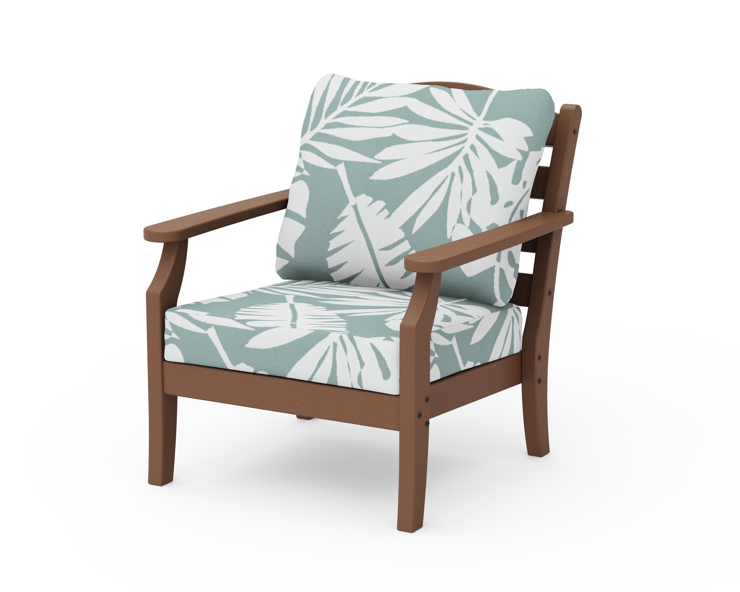 Savannah Deep Seating Chair in Teak / Leaf Glacier Spa