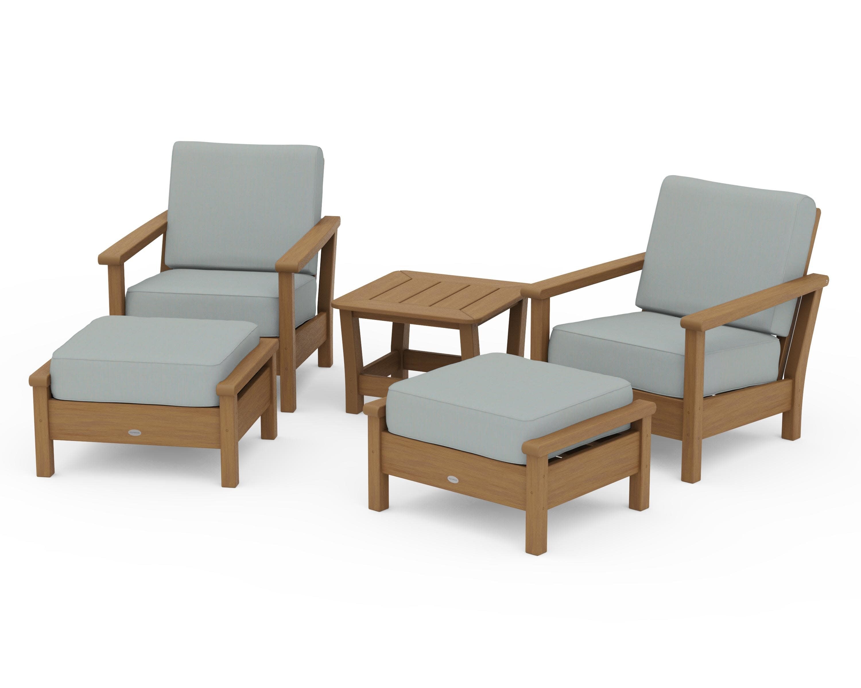 Harbour 5-Piece Deep Seating Chair Set in Natural / Spa