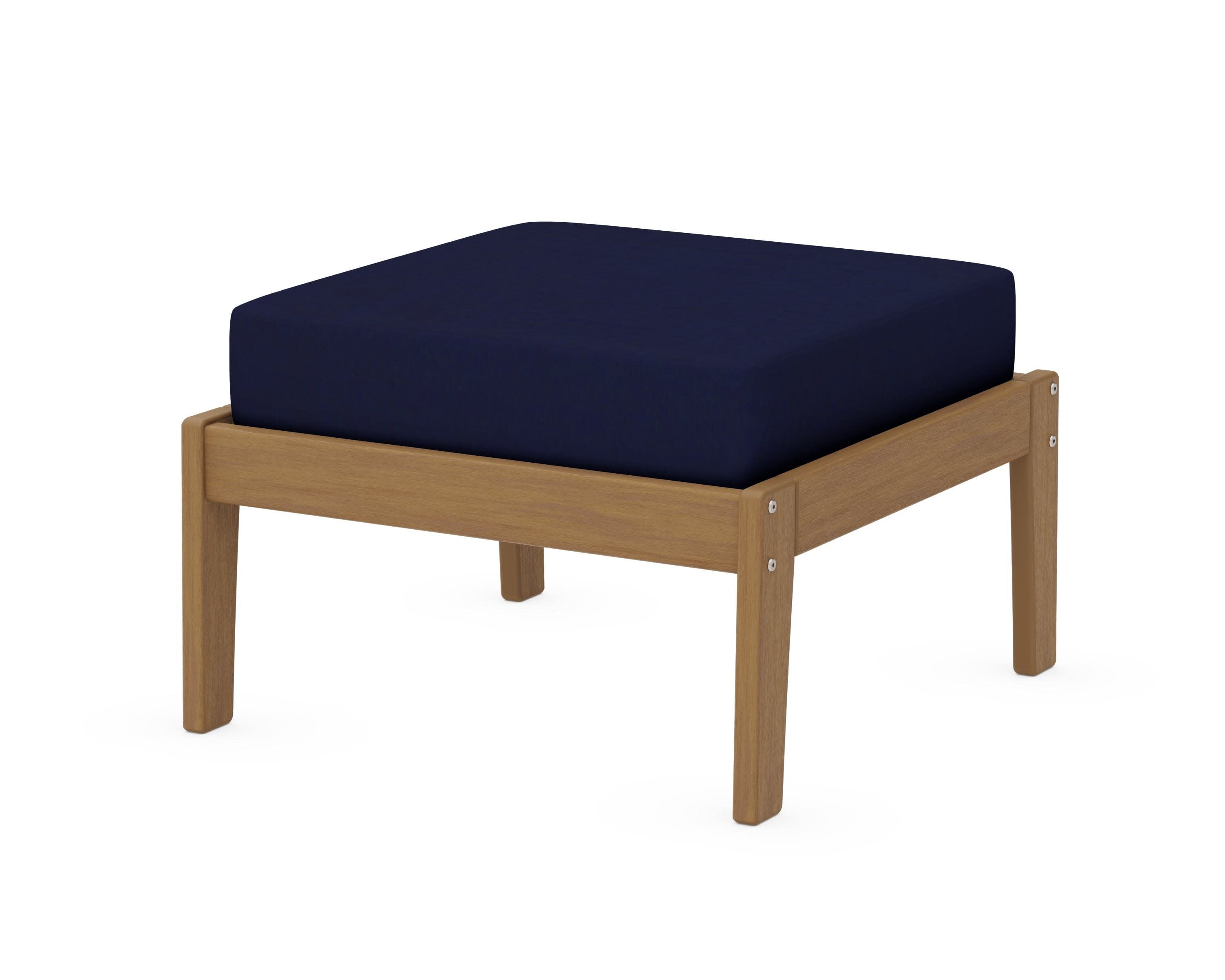 Deep Seating Ottoman in Natural / Navy