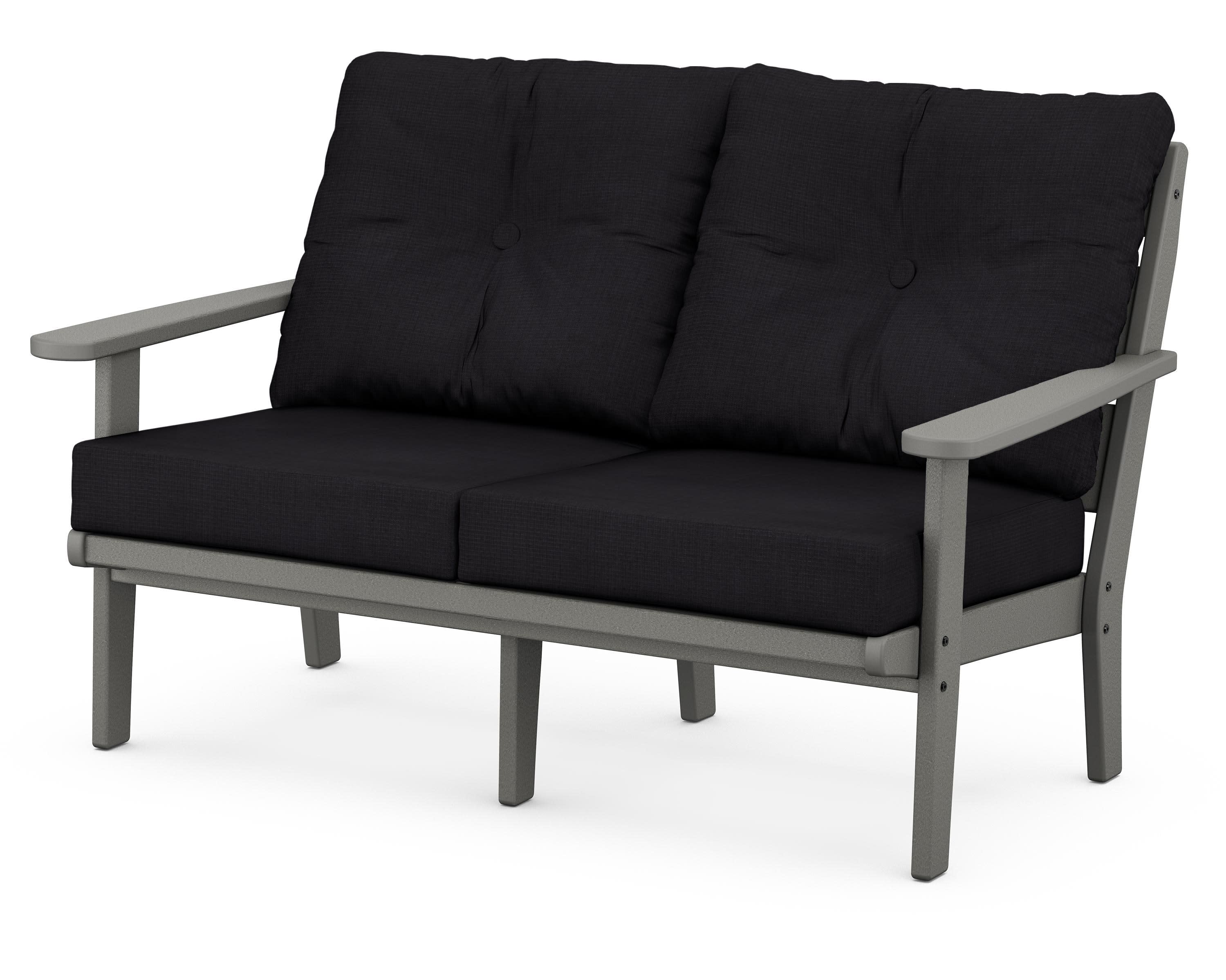 Lakeside Deep Seating Loveseat in Slate Grey / Midnight Linen