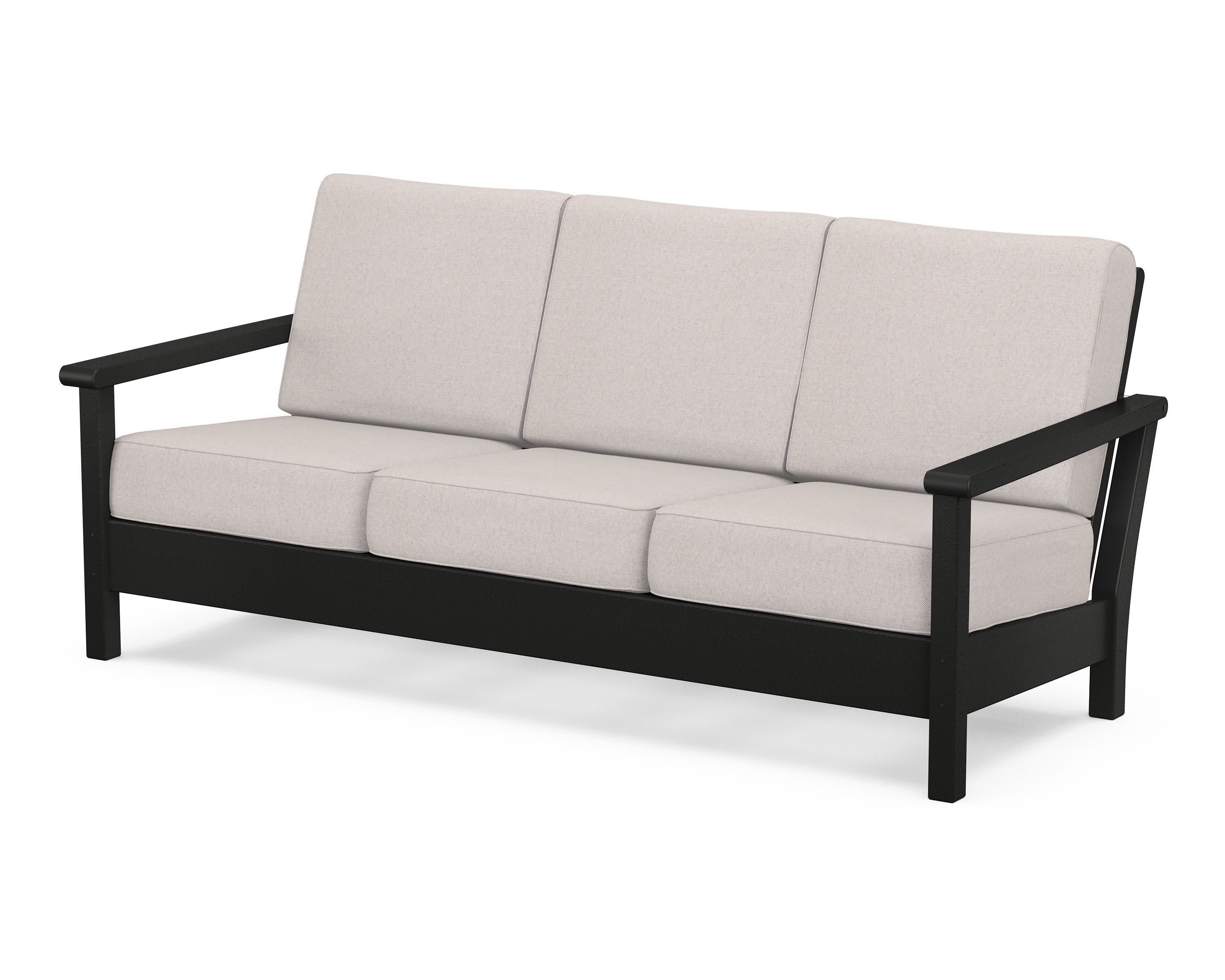 Harbour Deep Seating Sofa in Black / Dune Burlap