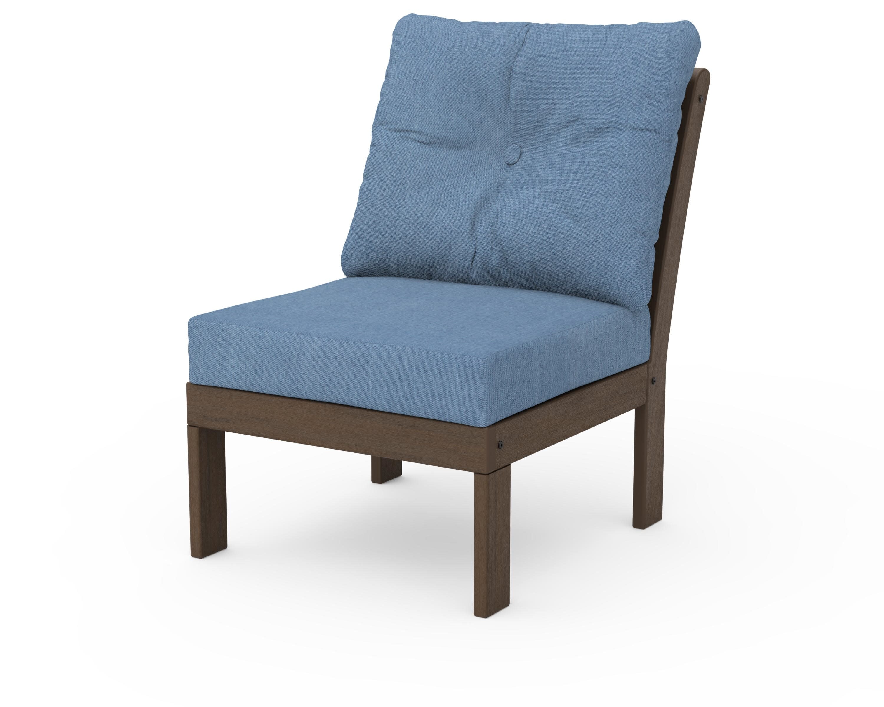 Vineyard Modular Armless Chair in Kona / Sky Blue