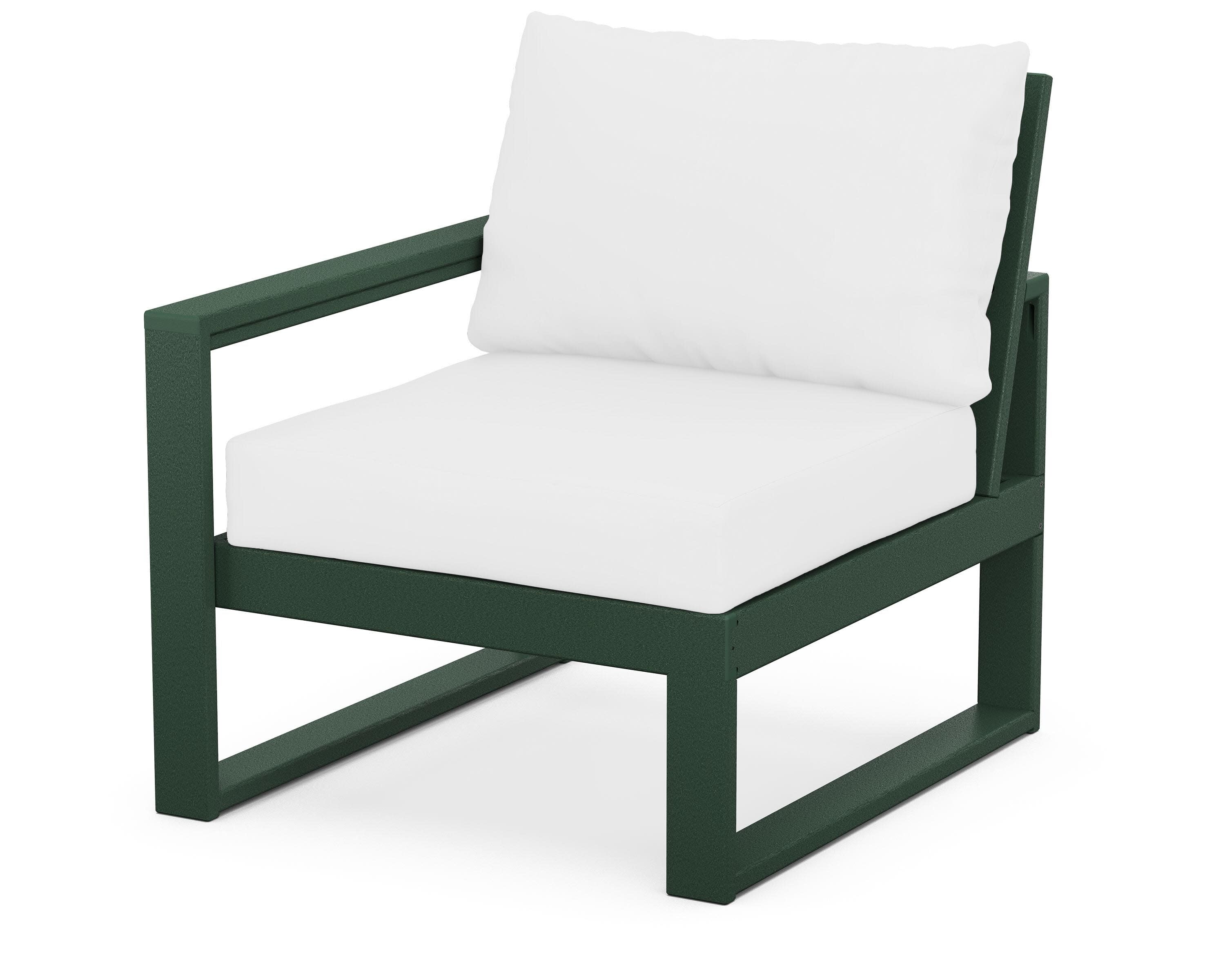 EDGE Modular Left Arm Chair in Green / Natural