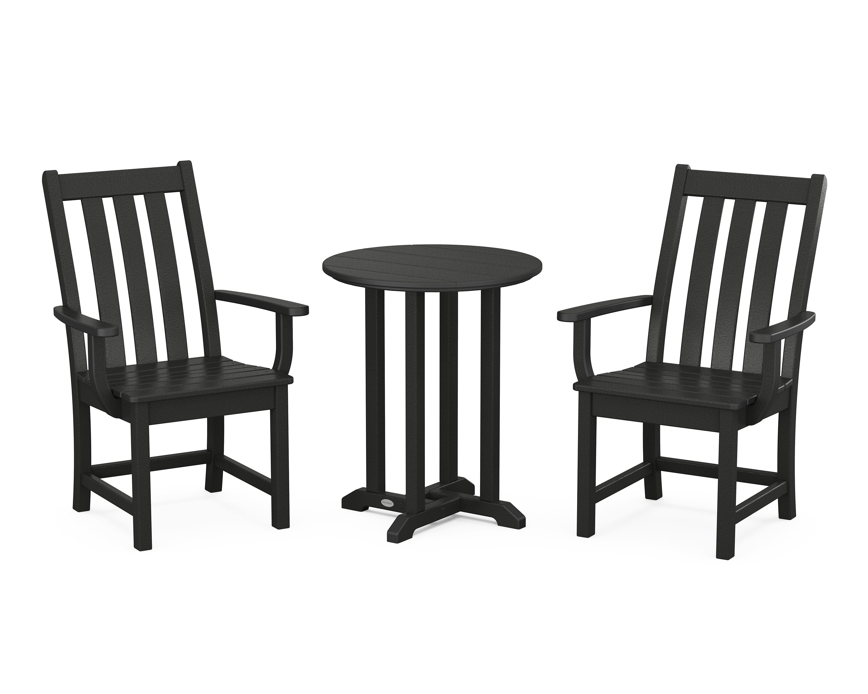 Vineyard 3-Piece Round Bistro Dining Set in Black