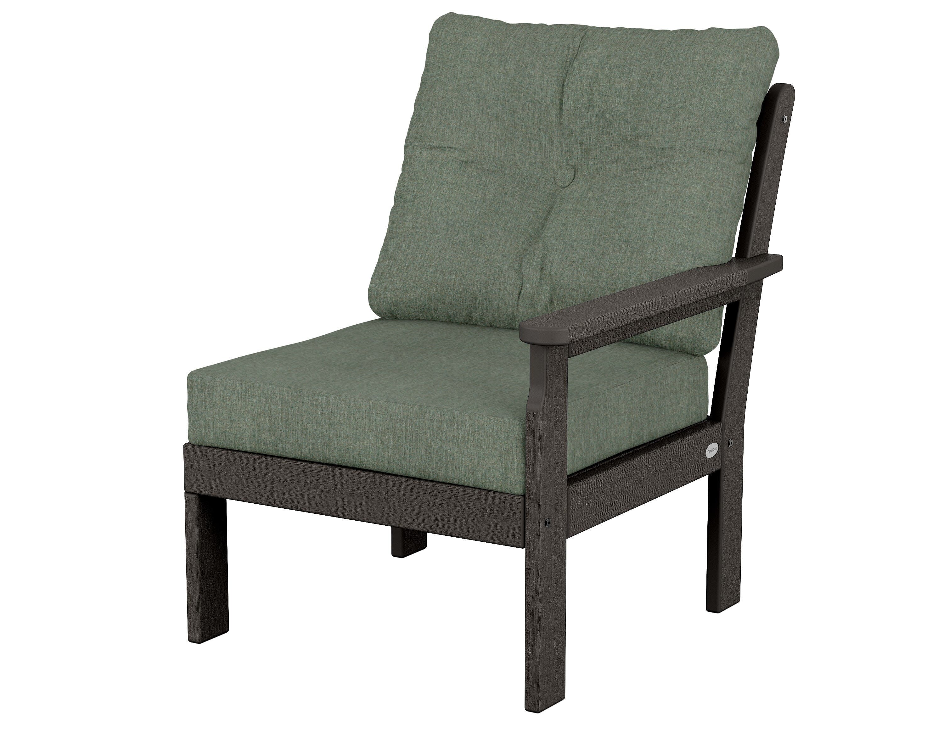 Vineyard Modular Right Arm Chair in Vintage Coffee / Cast Sage
