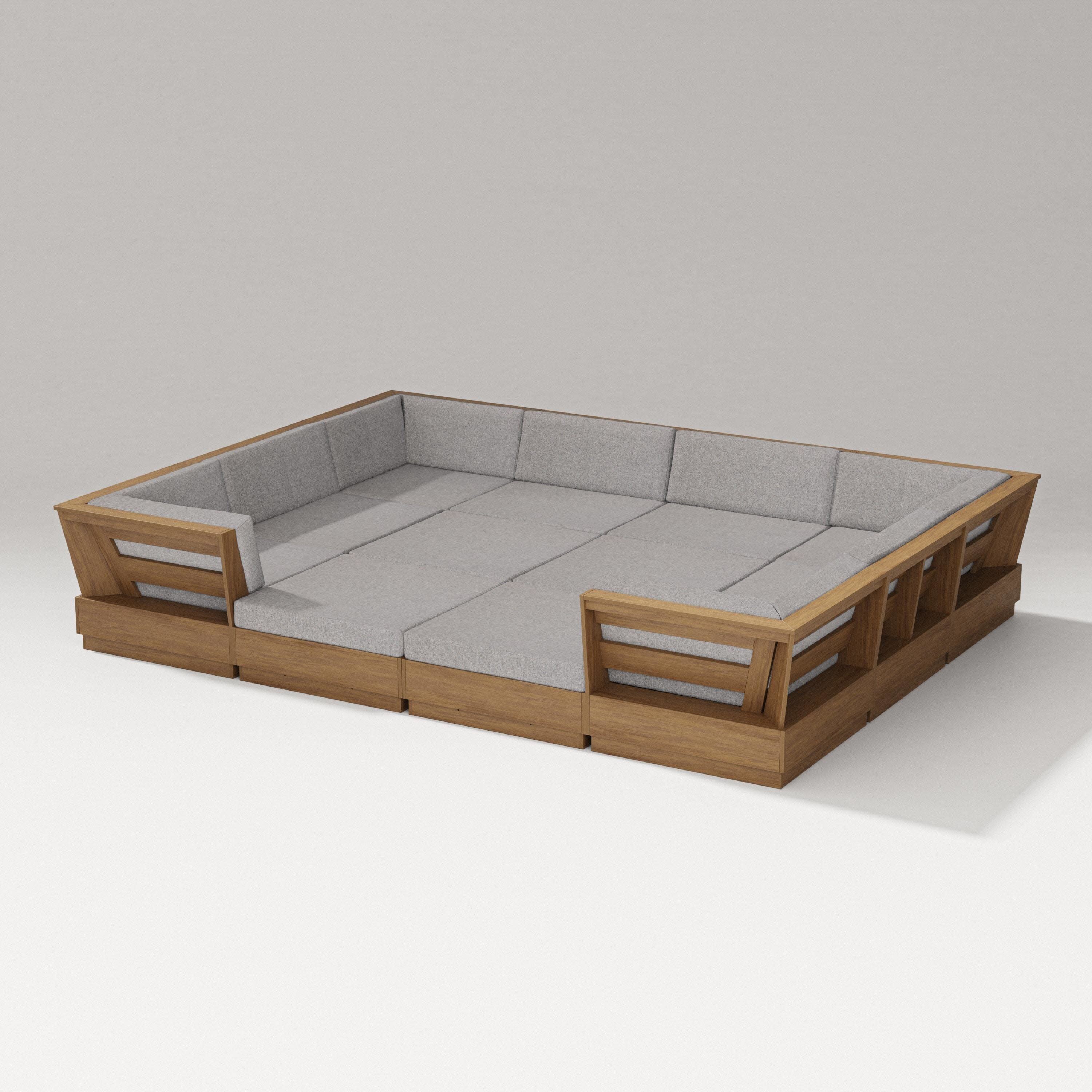 Elevate 12-Piece Pit Sectional in Natural / Grey Mist