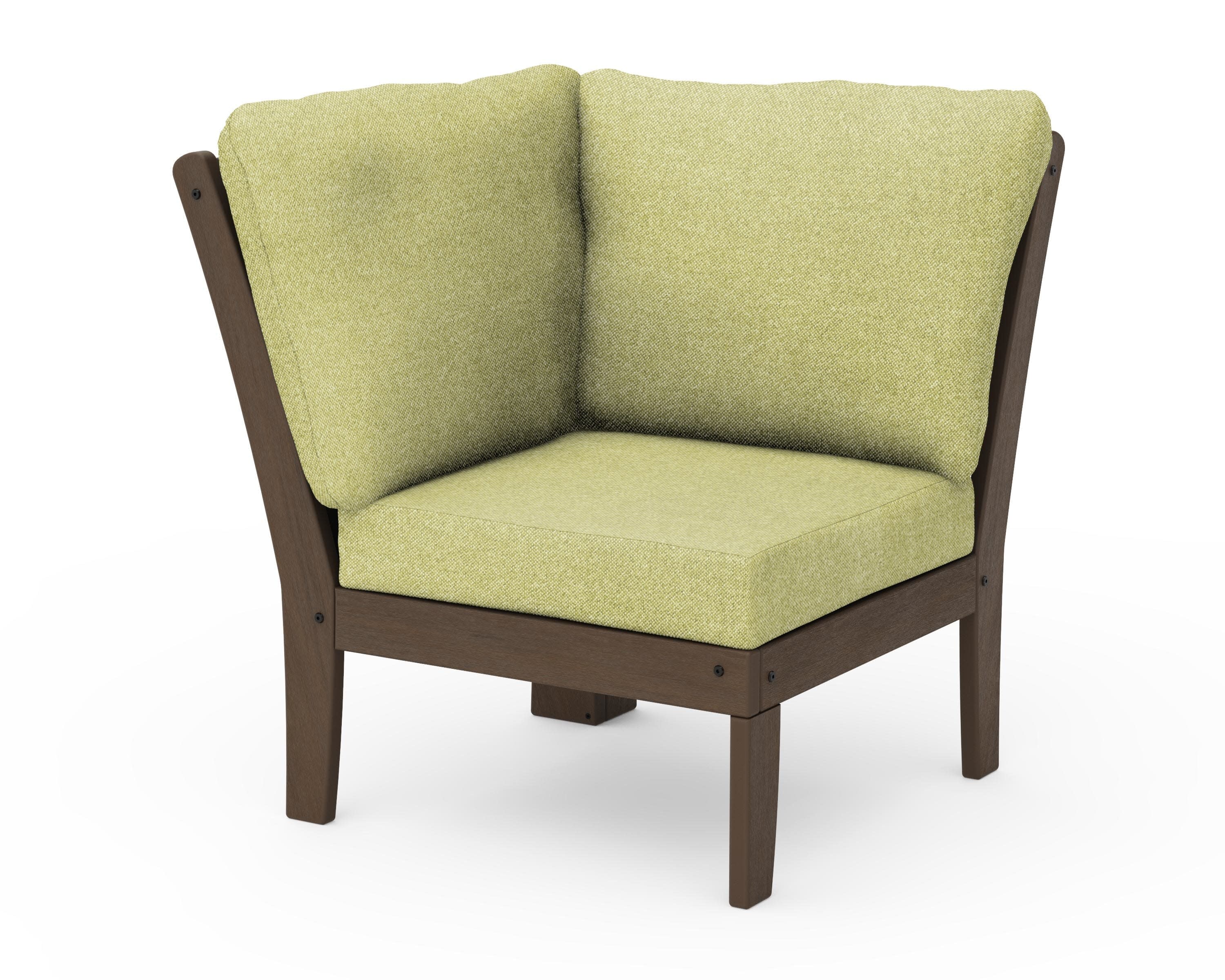 Braxton Modular Corner Chair in Kona / Chartreuse Boucle