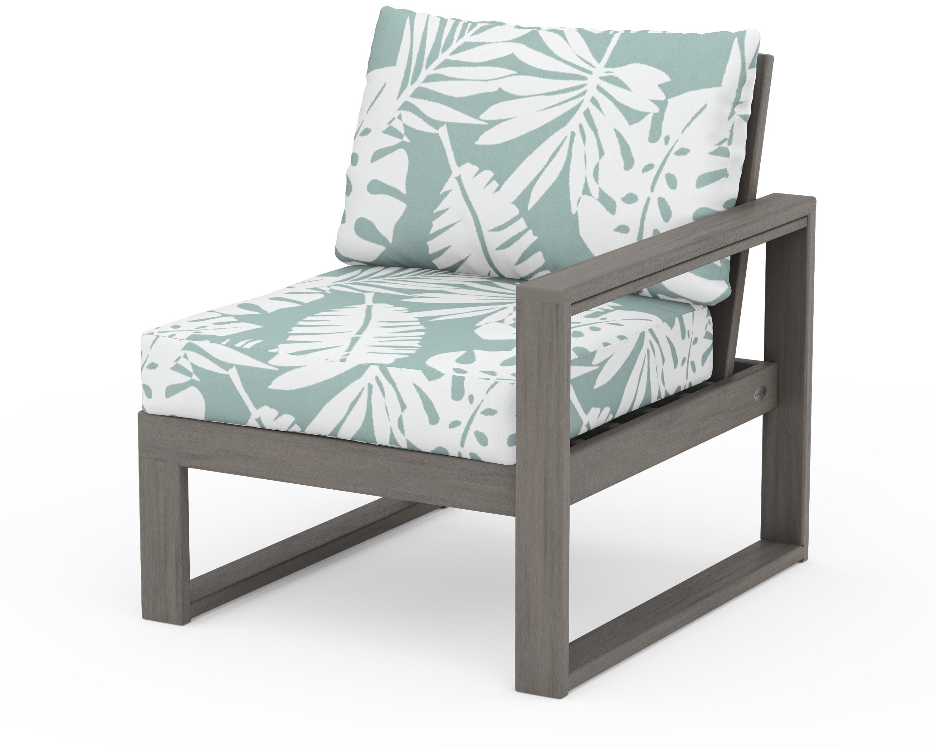 EDGE Modular Right Arm Chair in Driftwood / Leaf Glacier Spa