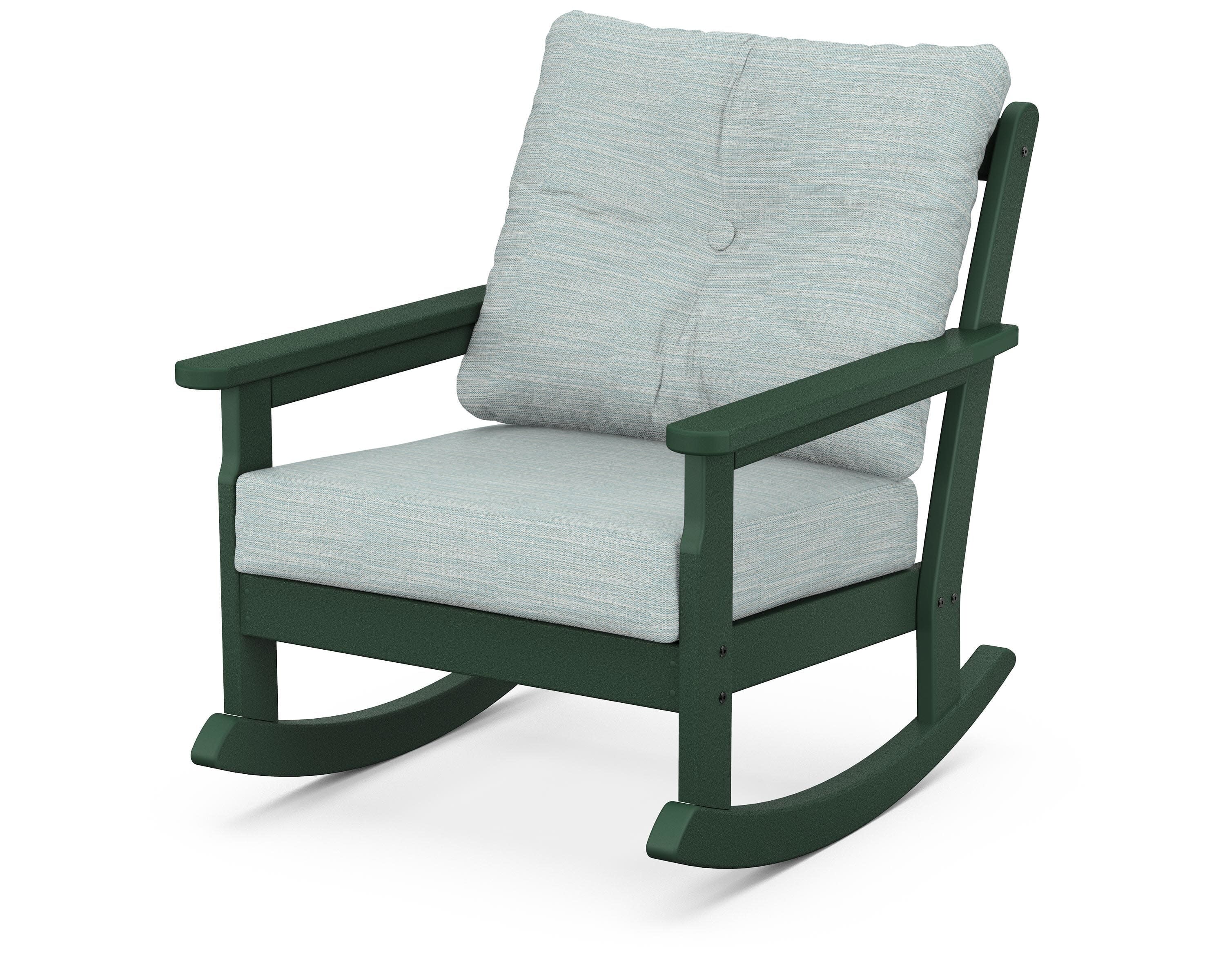 Vineyard Deep Seating Rocking Chair in Green / Soothe Mist
