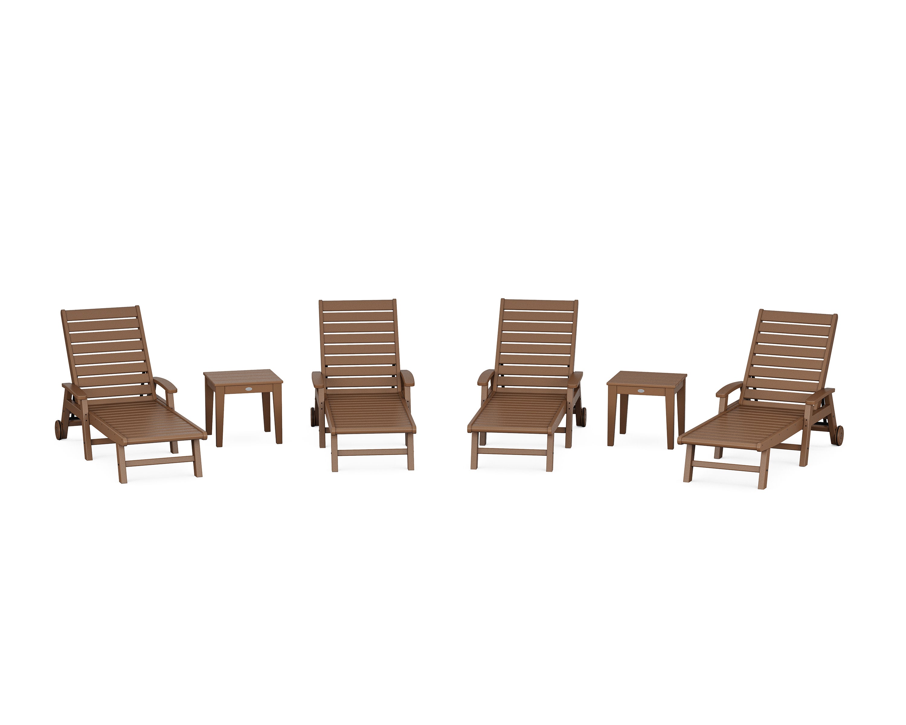 Signature Chaise 6-Piece Set with Wheels in Teak
