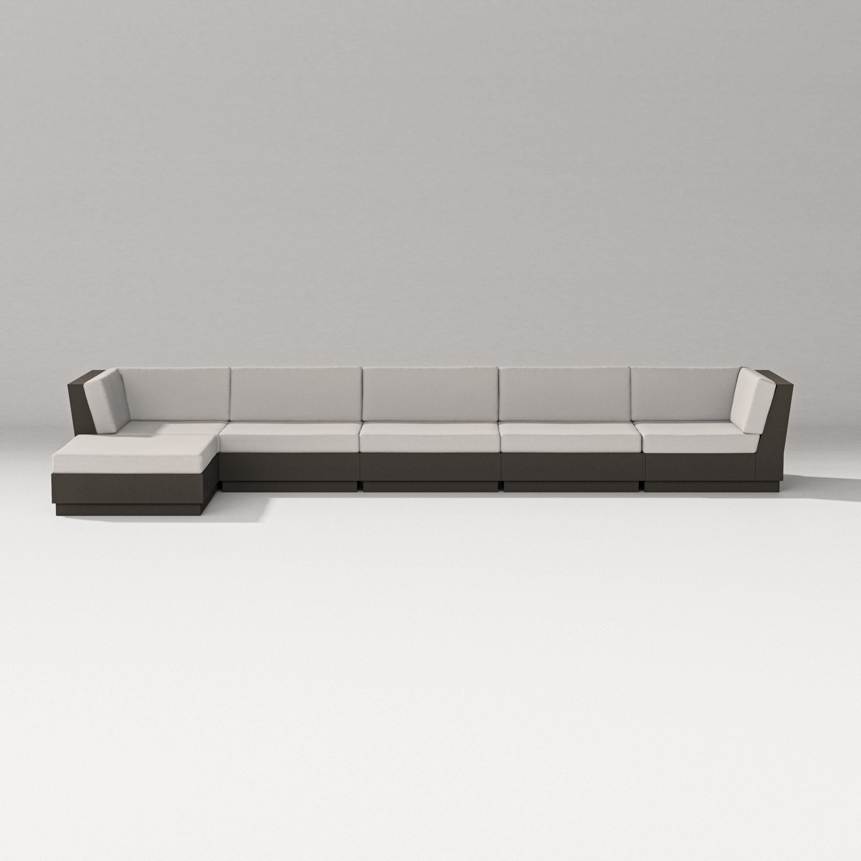 Elevate 6-Piece Chaise Sectional in Vintage Coffee / Cast Ash