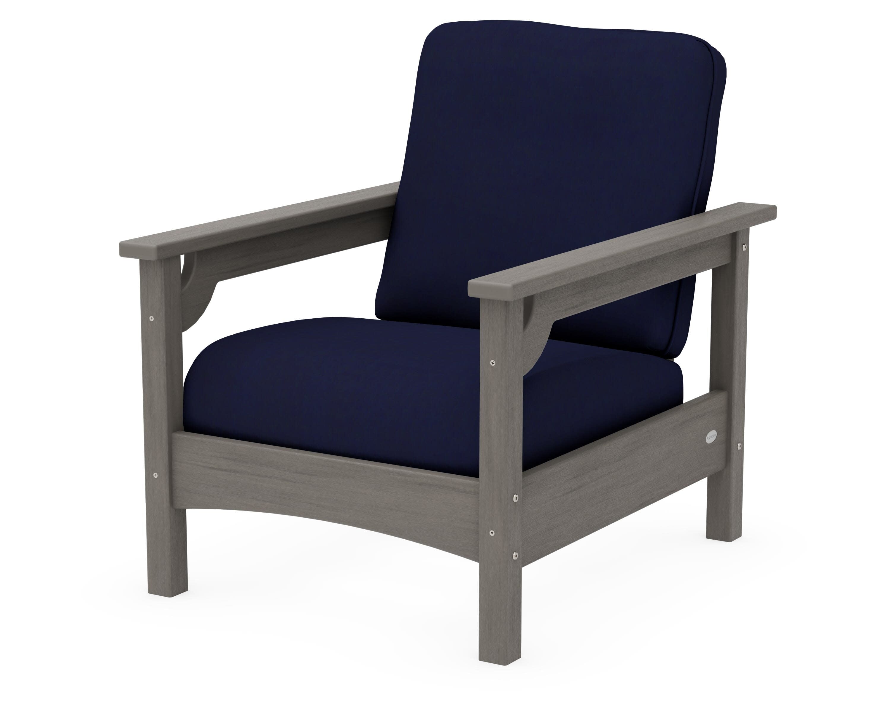 Club Chair in Driftwood / Navy