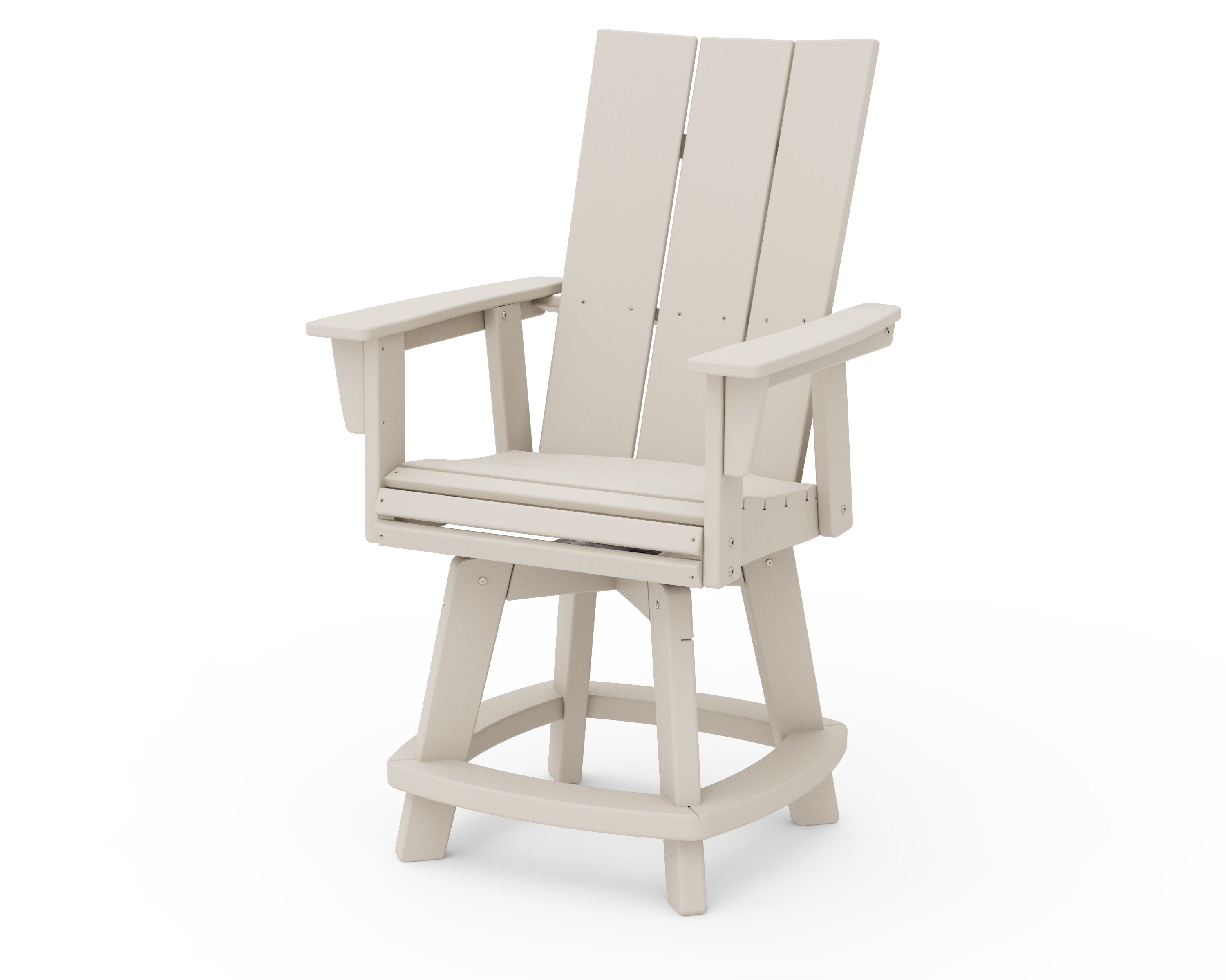 Modern Curveback Adirondack Swivel Counter Chair in Sand
