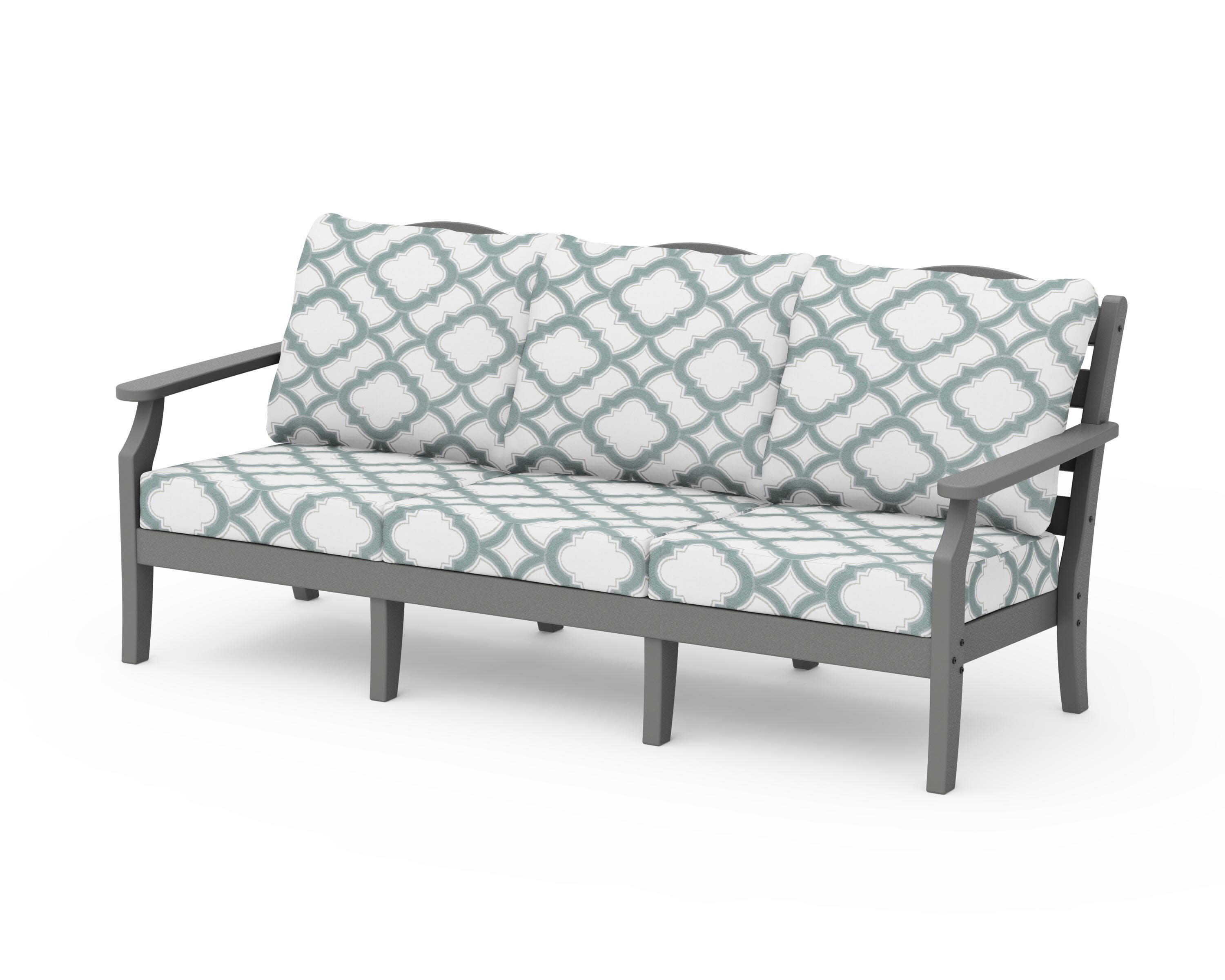 Savannah Deep Seating Sofa in Slate Grey / Trellis Glacier Spa