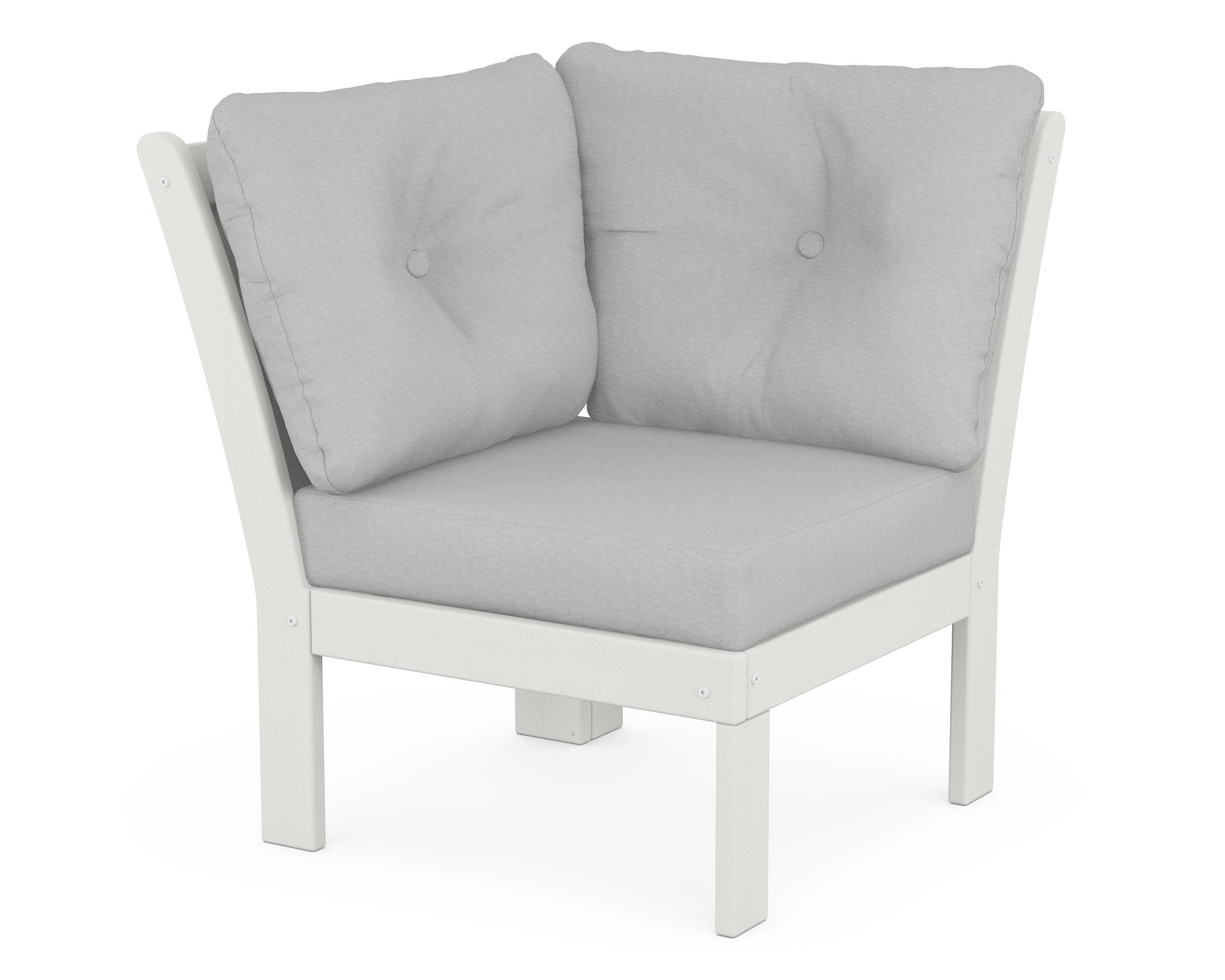 Vineyard Modular Corner Chair in Vintage White / Diamond in the Rough