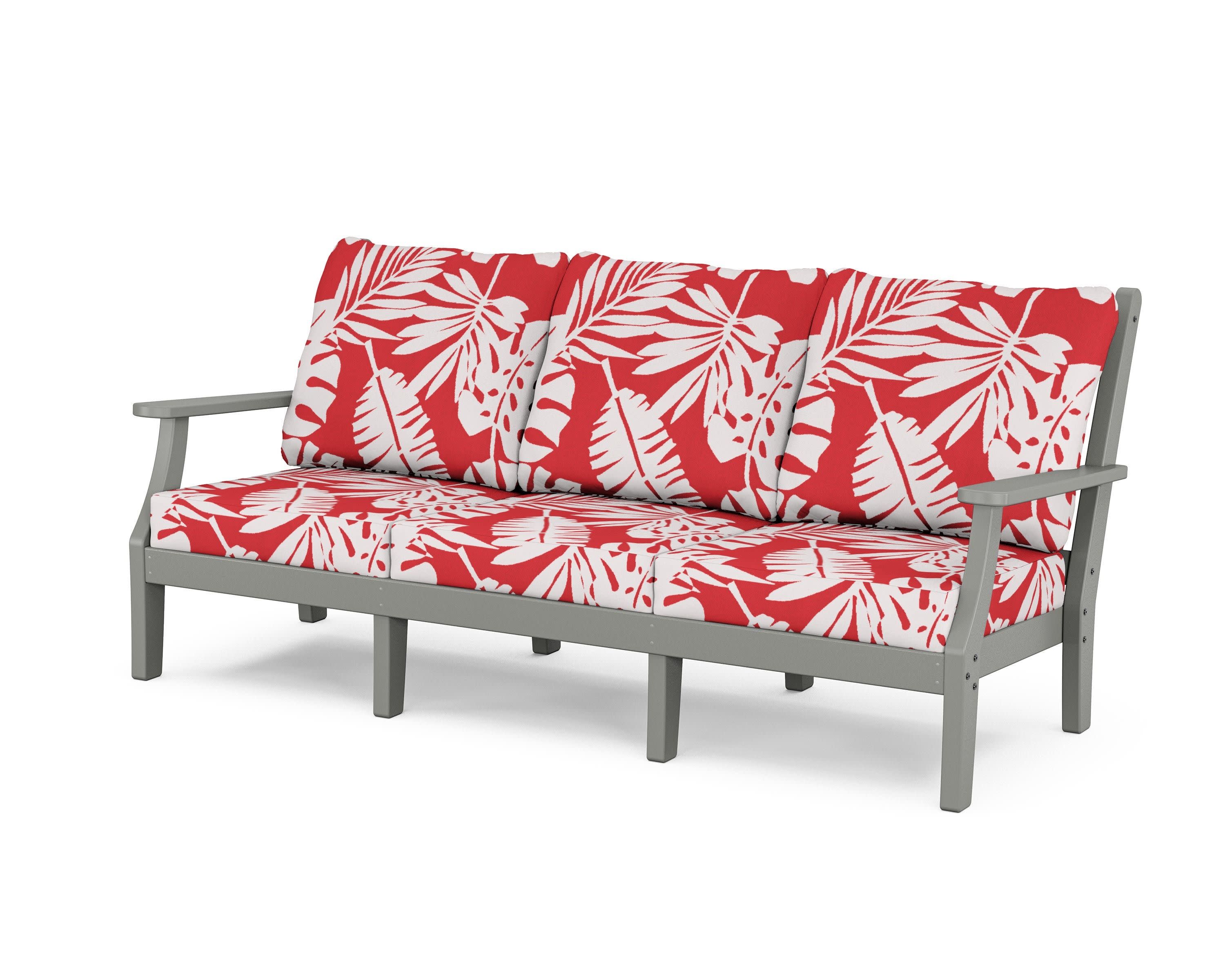 Wovendale Deep Seating Sofa in Slate Grey / Leaf Crimson