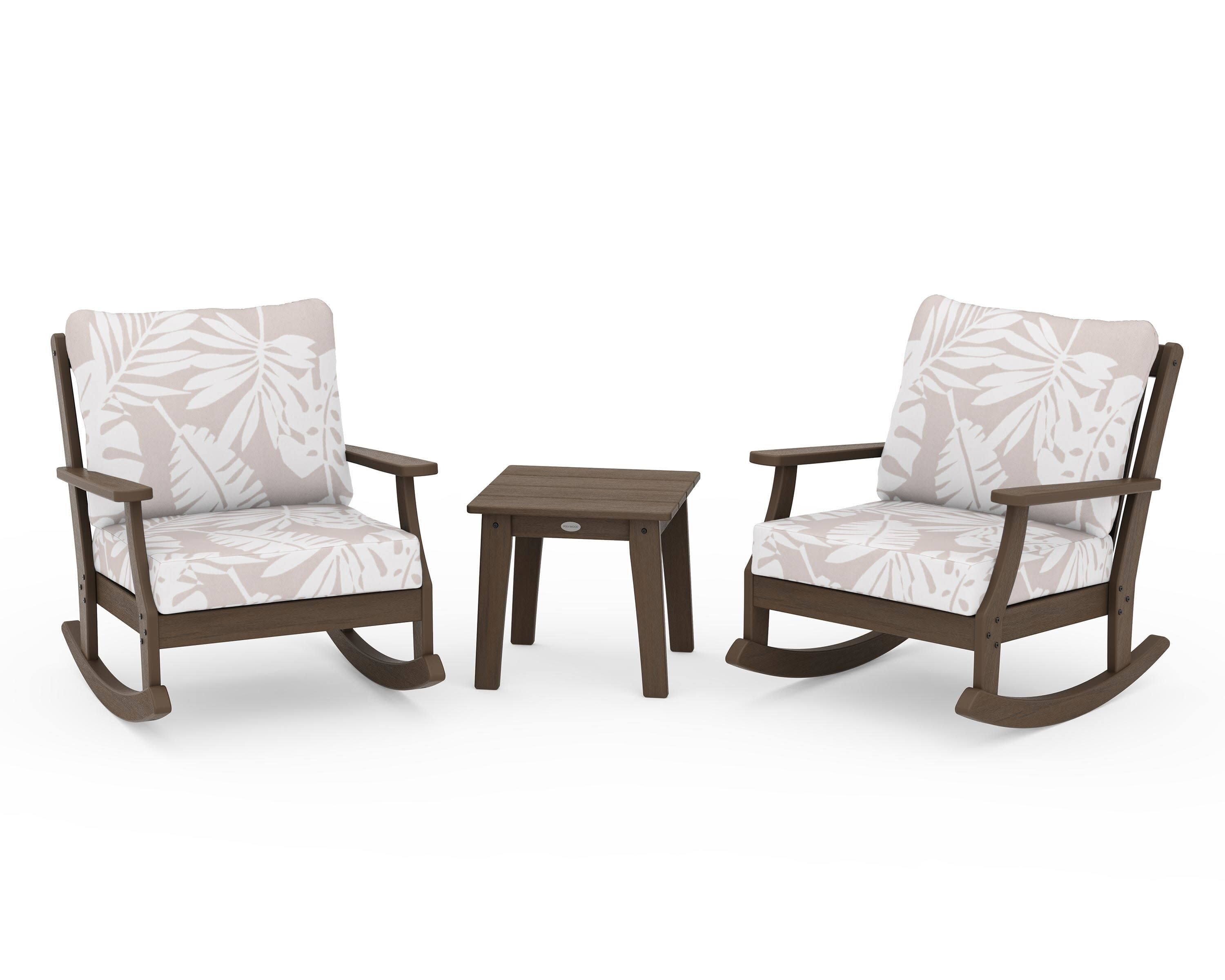 Braxton 3-Piece Deep Seating Rocker Set in Kona / Leaf Dune Burlap