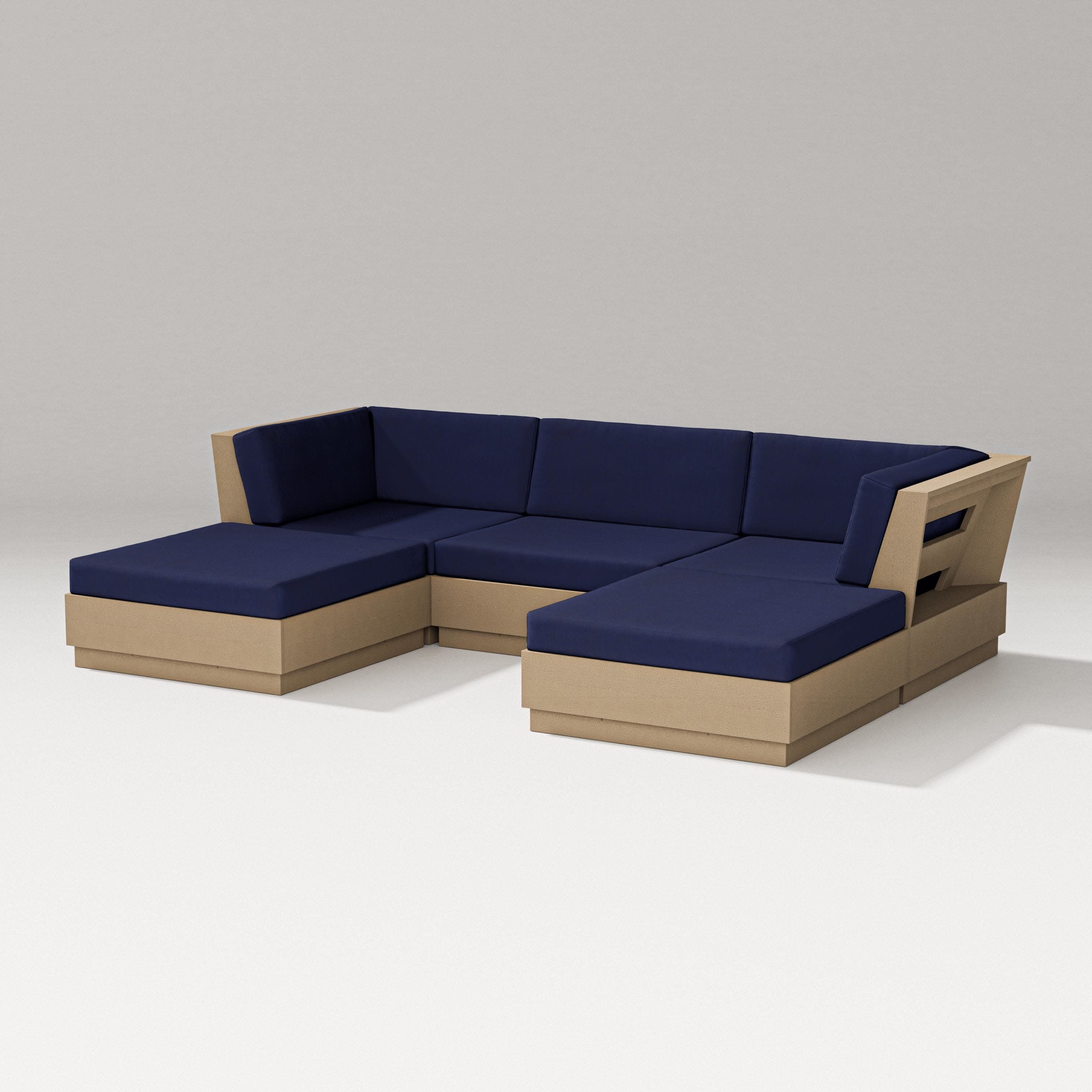 Elevate Double Chaise Sectional in Vintage Sahara / Navy