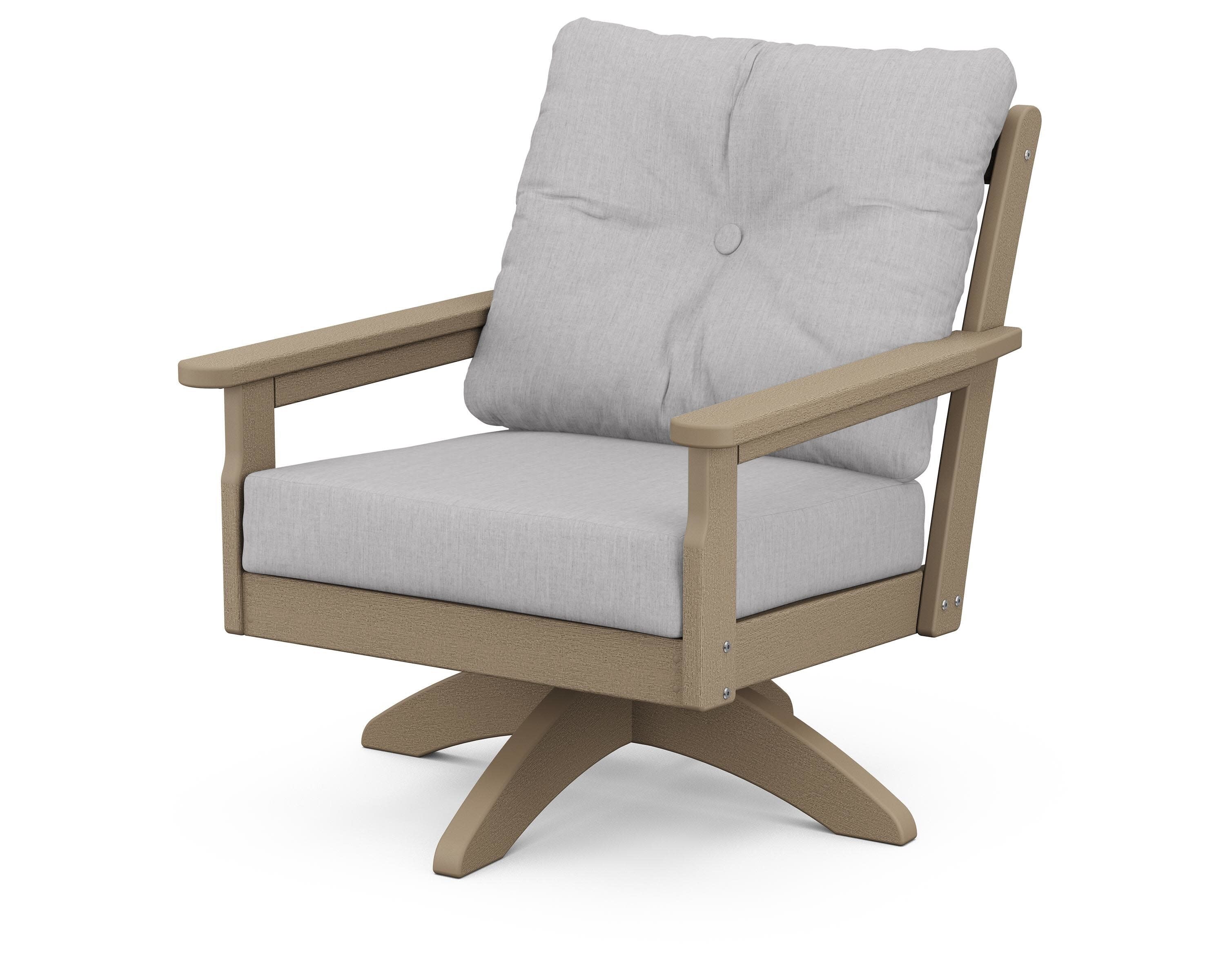 Vineyard Deep Seating Swivel Chair in Vintage Sahara / Granite