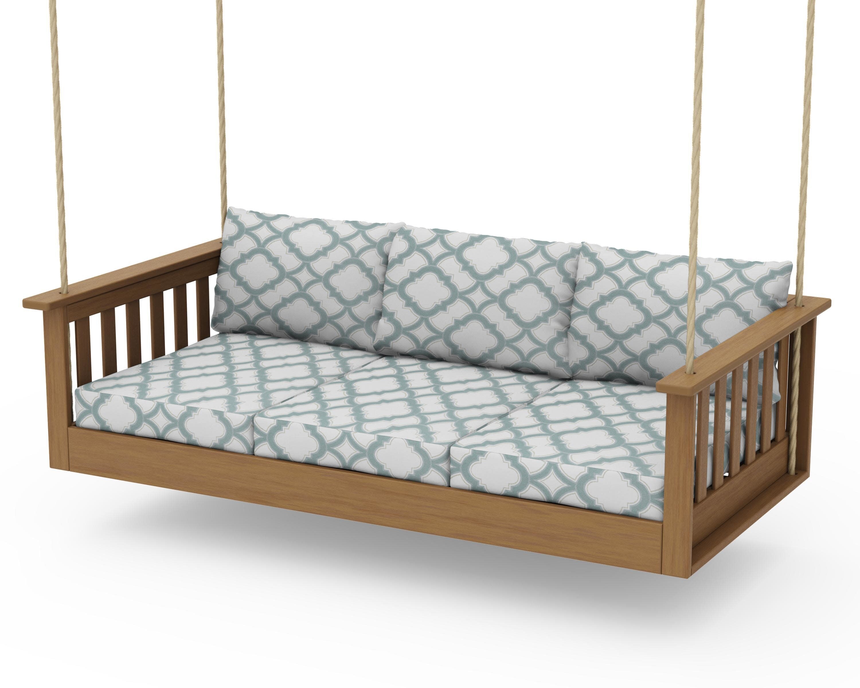 Vineyard Daybed Swing in Natural / Trellis Glacier Spa
