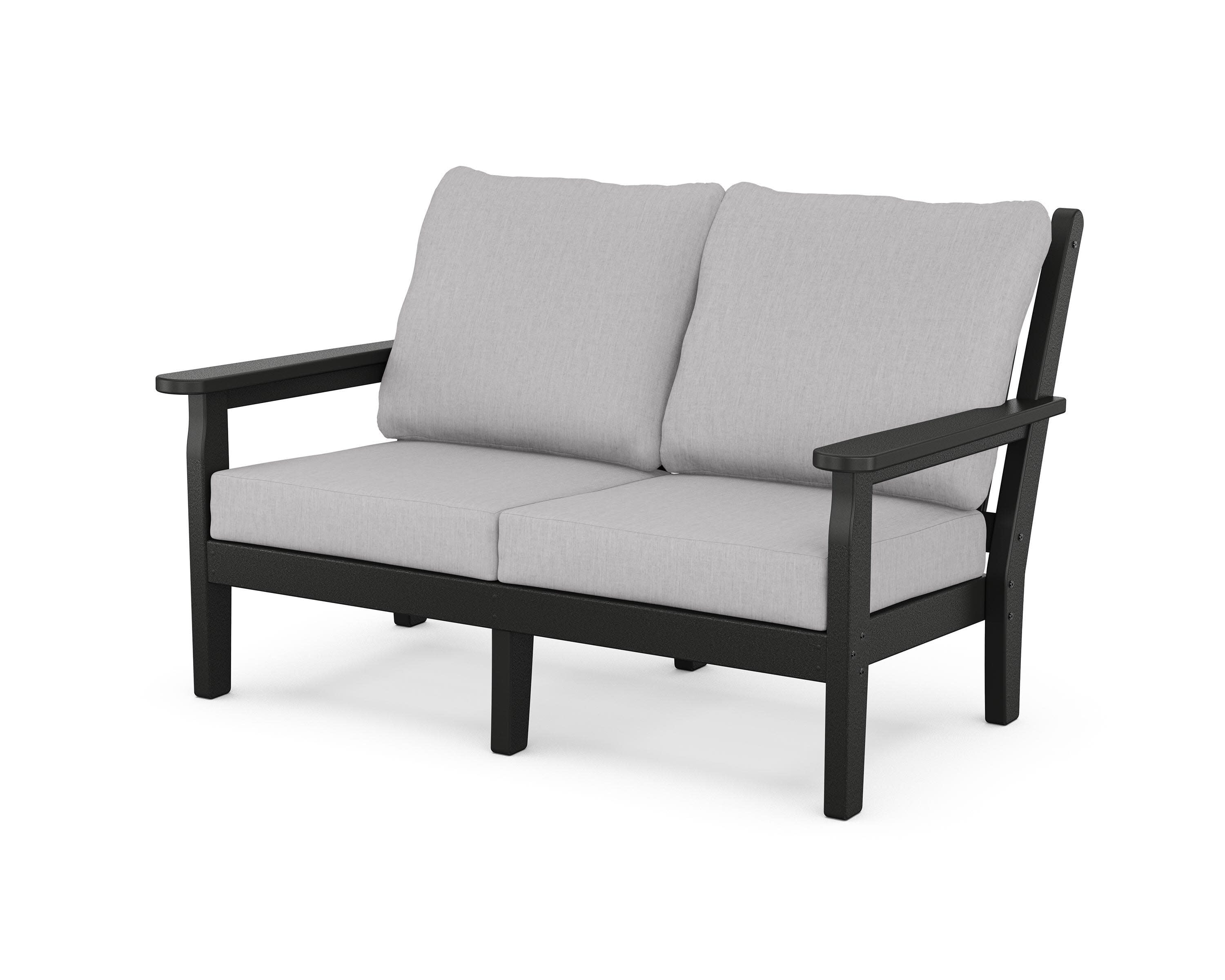 Chippendale Deep Seating Loveseat in Black / Granite