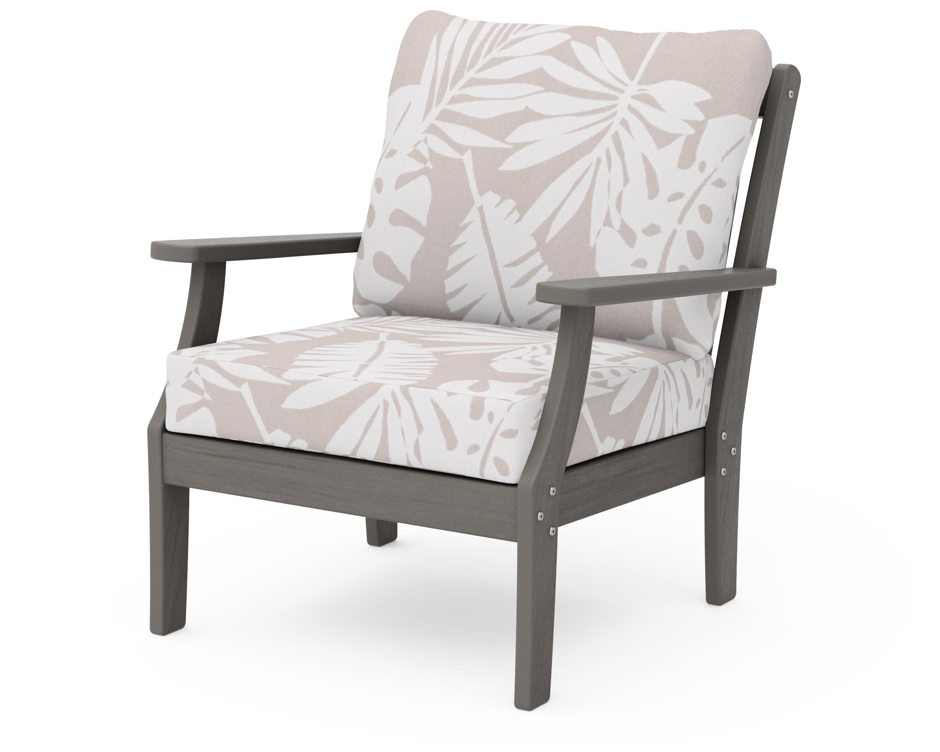 Braxton Deep Seating Chair in Driftwood / Leaf Dune Burlap