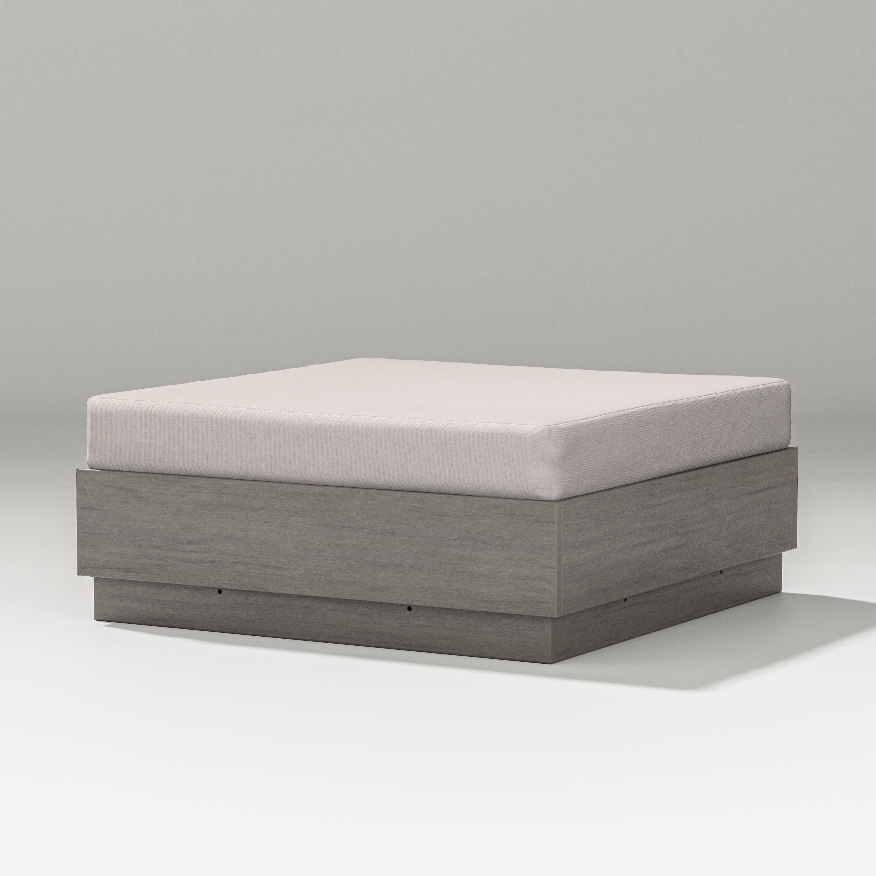 Elevate Lounge Ottoman in Driftwood / Dune Burlap