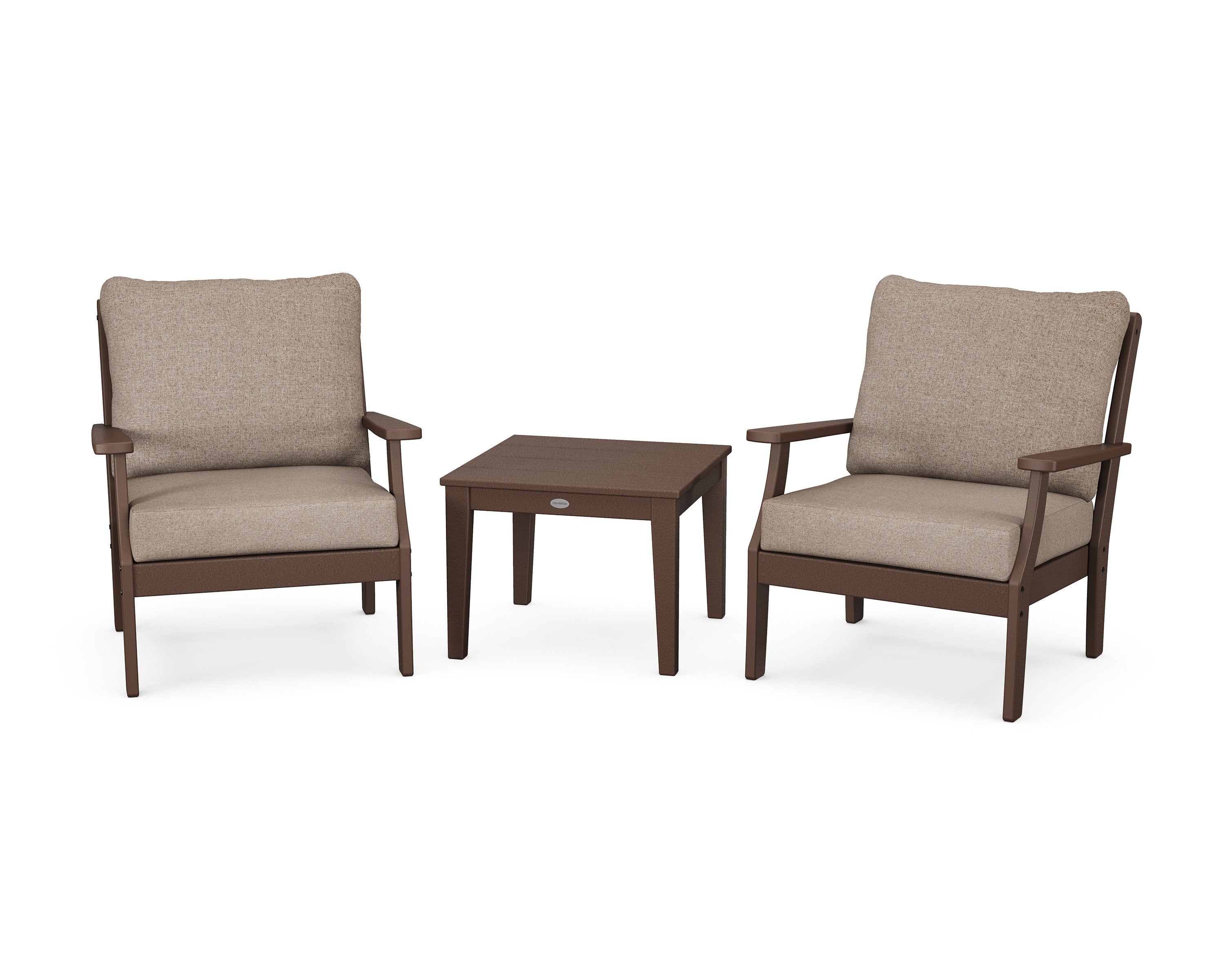Braxton 3-Piece Deep Seating Set in Mahogany / Spiced Burlap