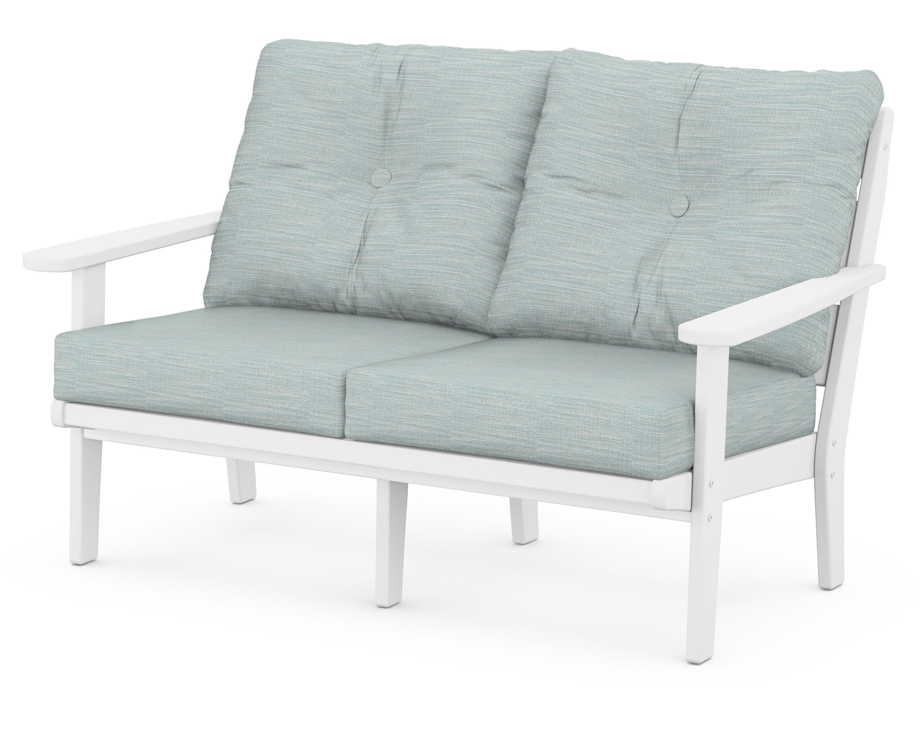 Lakeside Deep Seating Loveseat in White / Soothe Mist