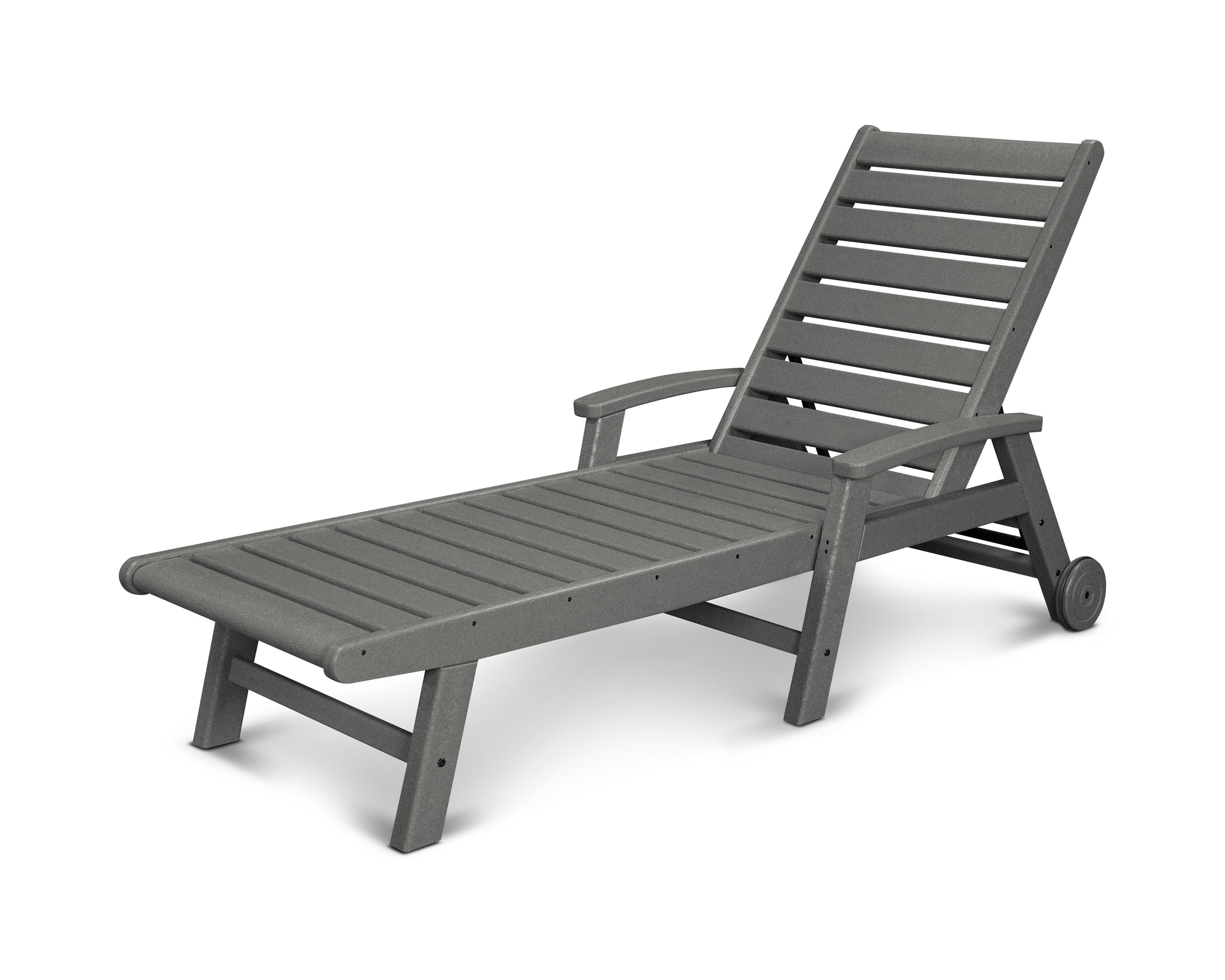 Signature Chaise with Wheels in Slate Grey