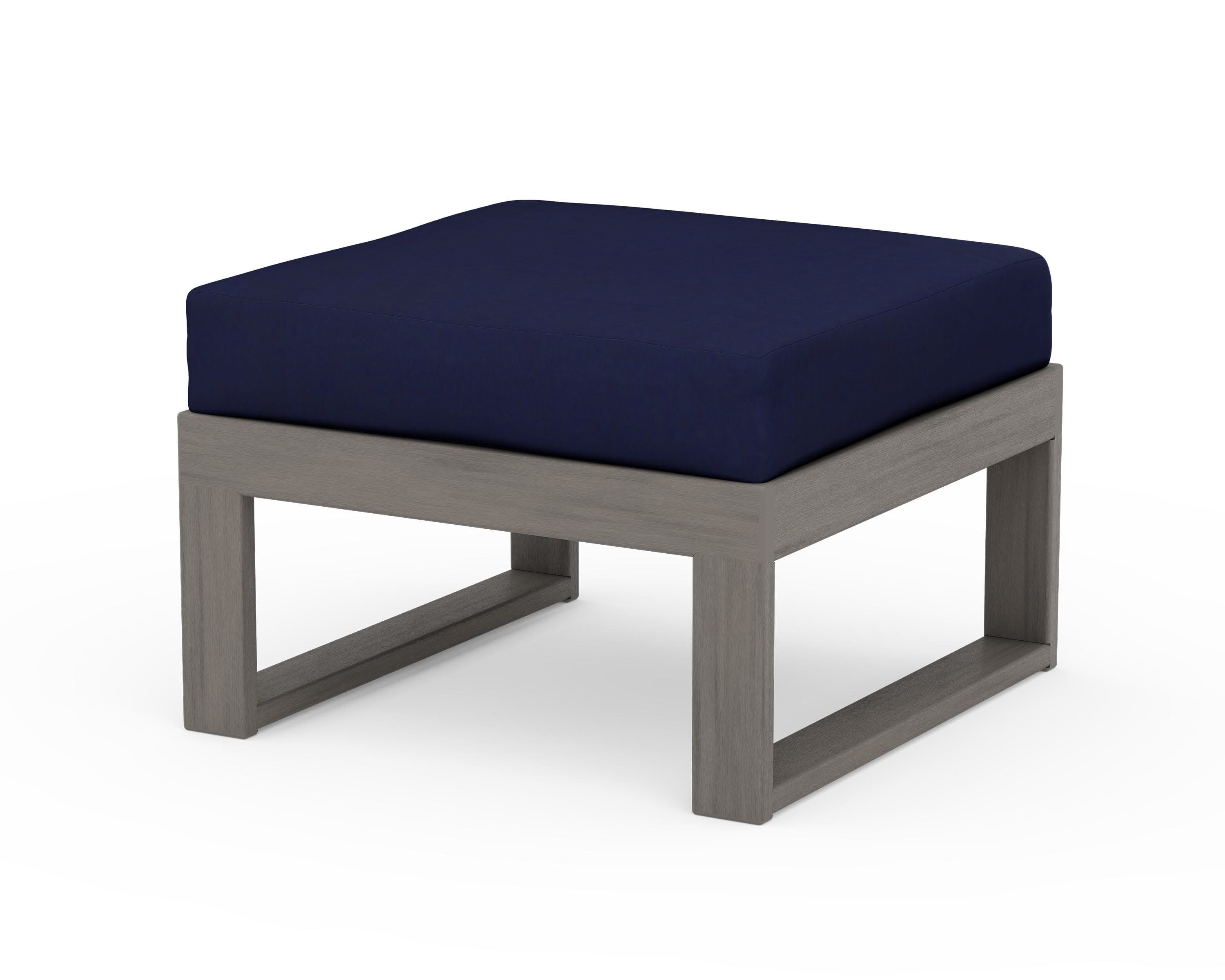 Modular Ottoman - Modern in Driftwood / Navy