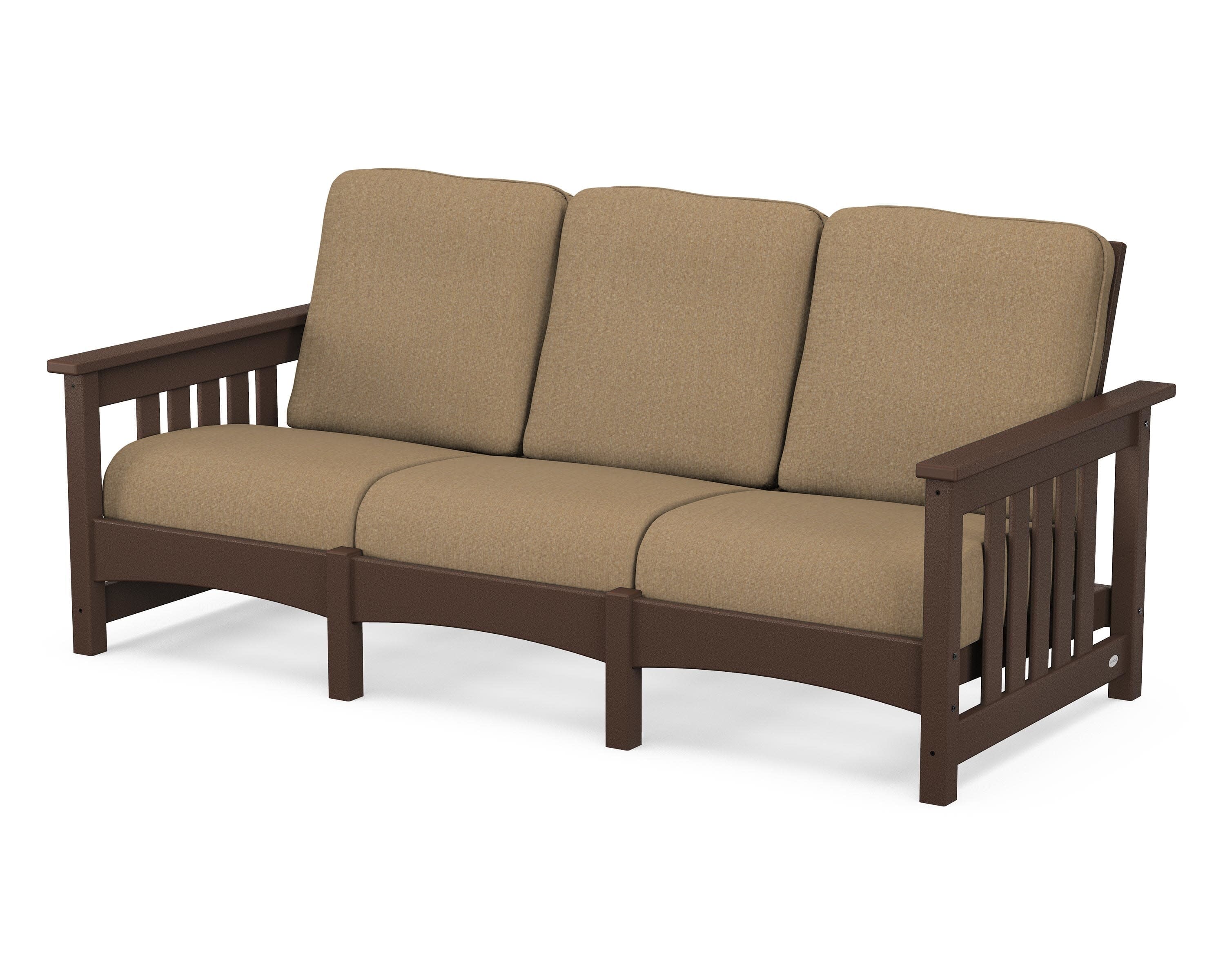 Club Mission Sofa in Mahogany / Sesame