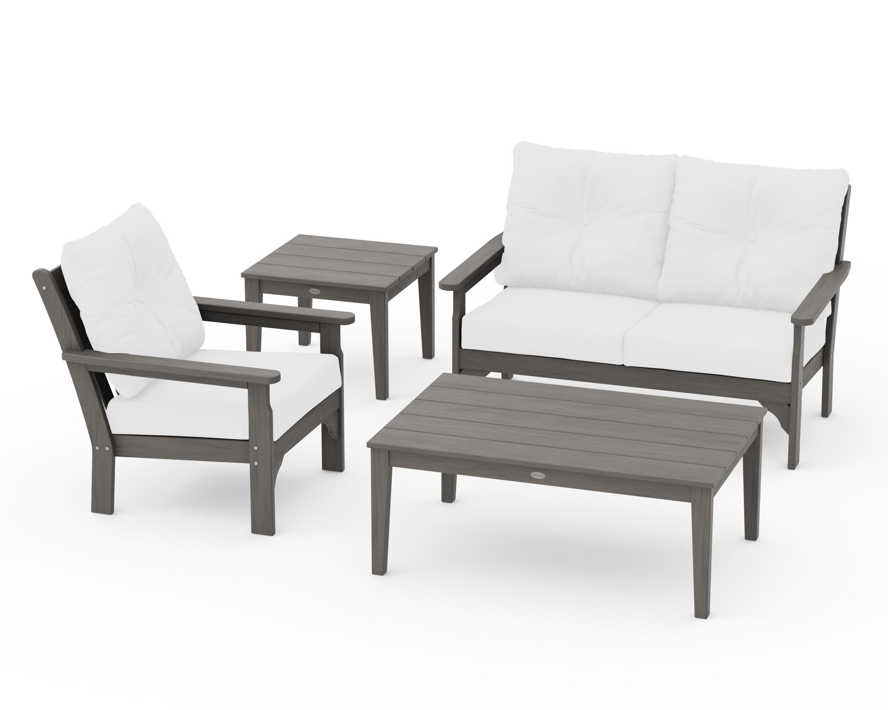 Vineyard 4-Piece Deep Seating Set in Driftwood / Natural