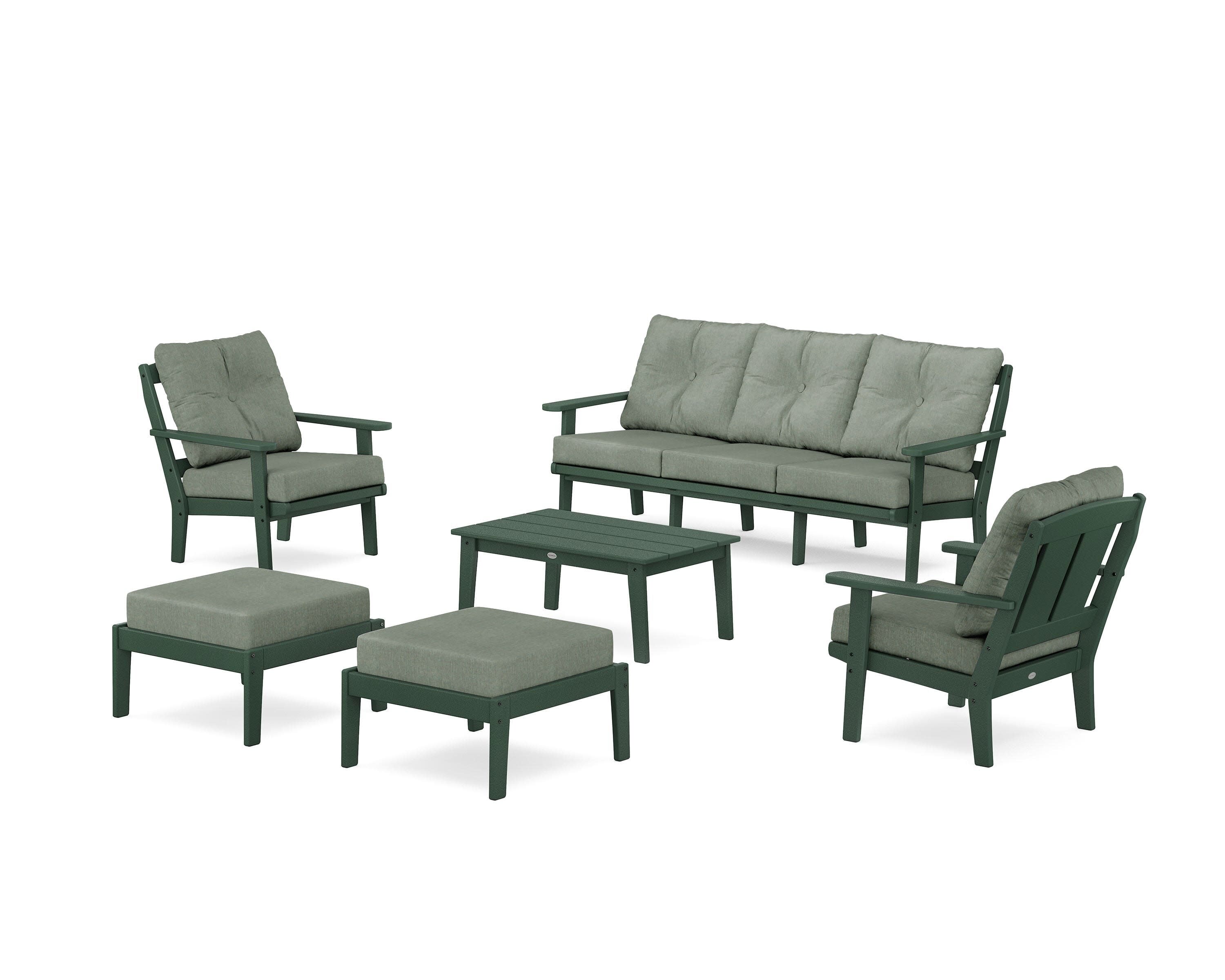 Mission 6-Piece Lounge Sofa Set in Green / Cast Sage