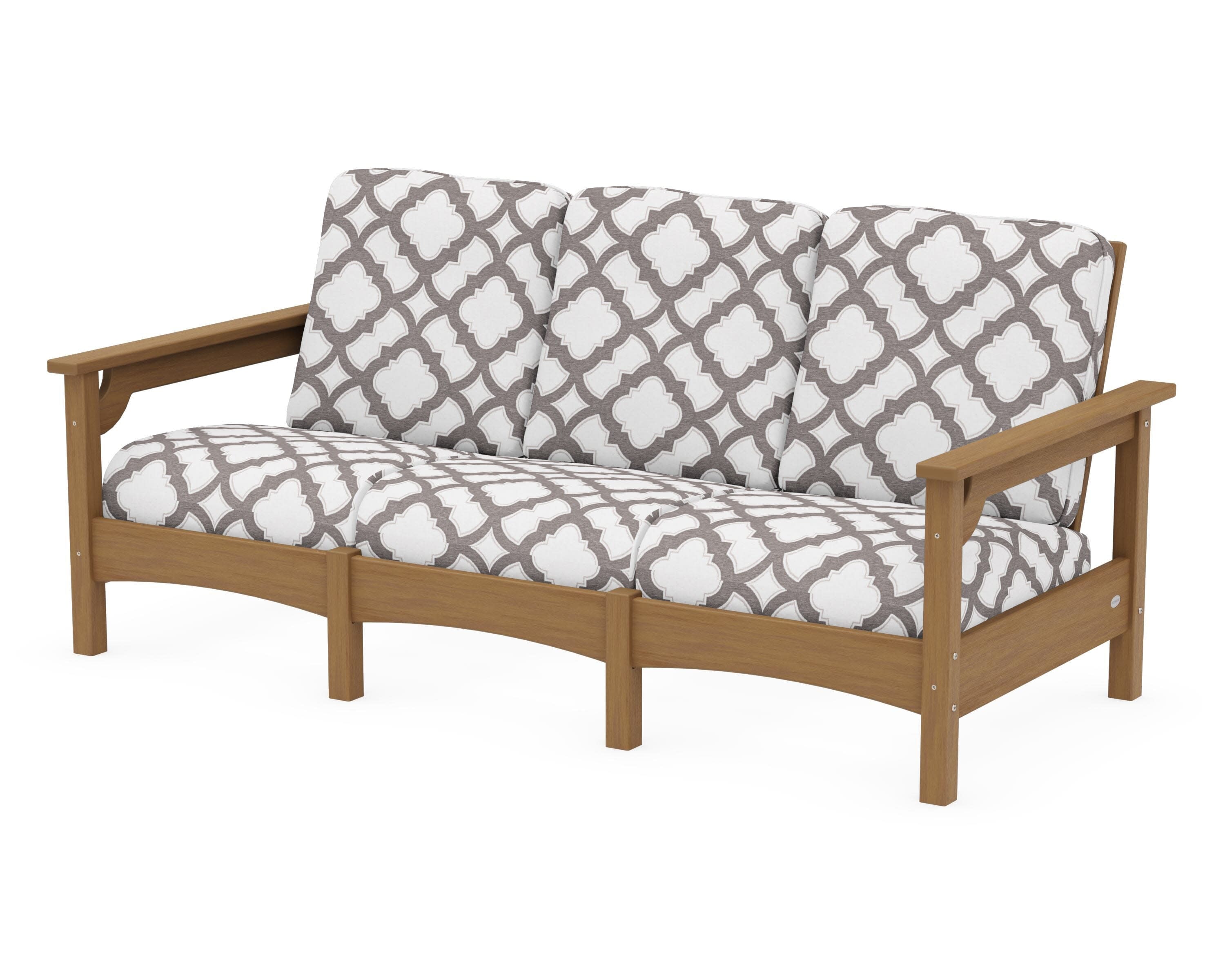 Club Sofa in Natural / Trellis Grey Mist
