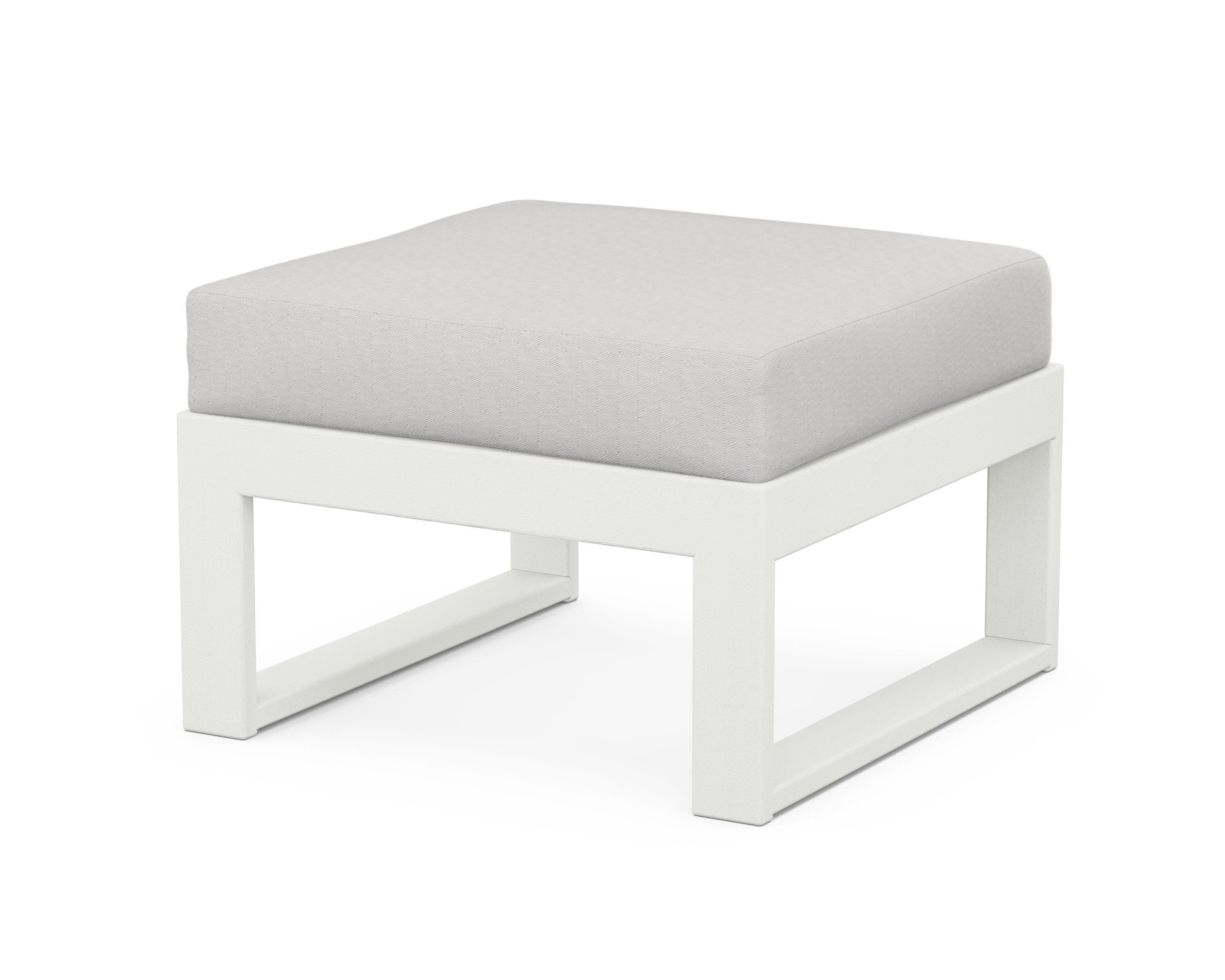 Modular Ottoman - Modern in Vintage White / Diamond in the Rough