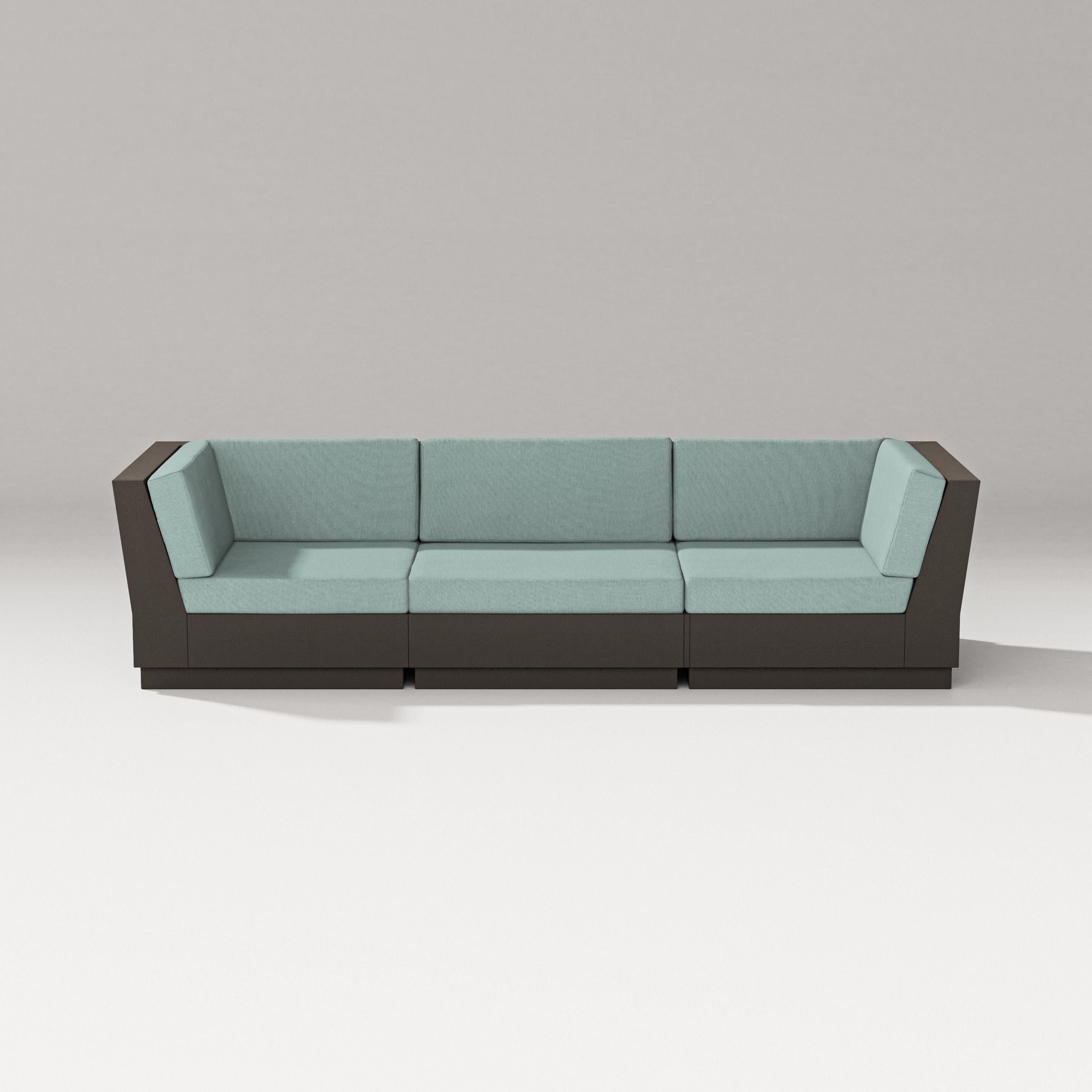 Elevate Sofa Sectional in Vintage Coffee / Glacier Spa