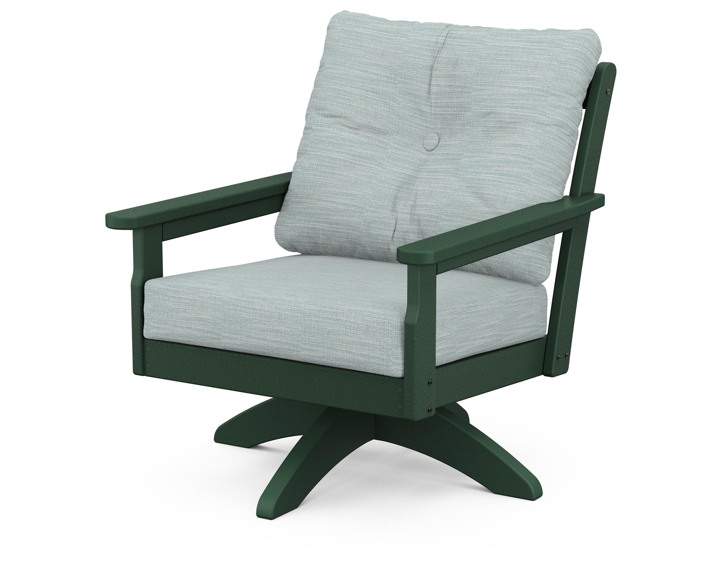 Vineyard Deep Seating Swivel Chair in Green / Soothe Mist