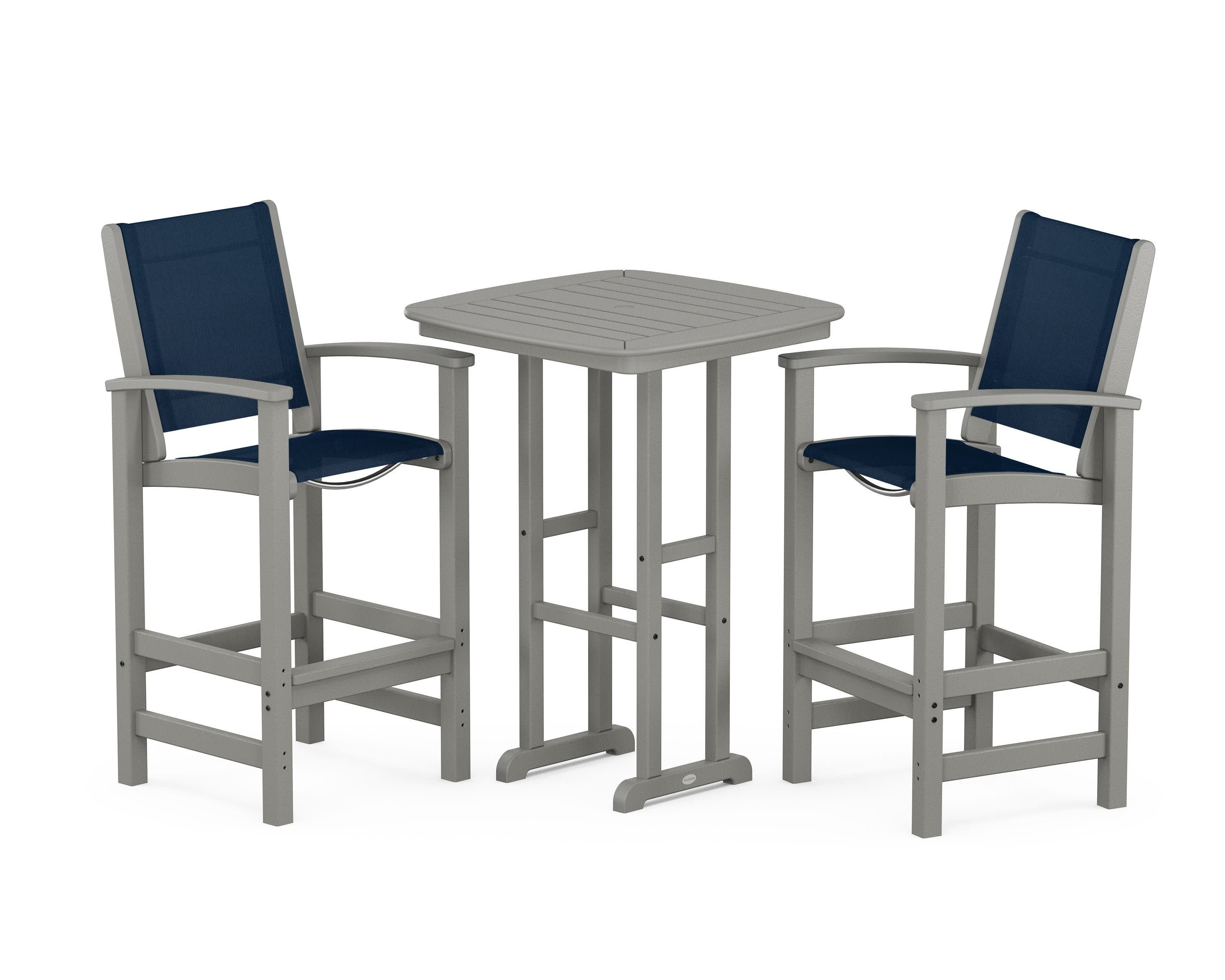 Coastal 3-Piece Bar Set in Slate Grey / Navy Blue Sling
